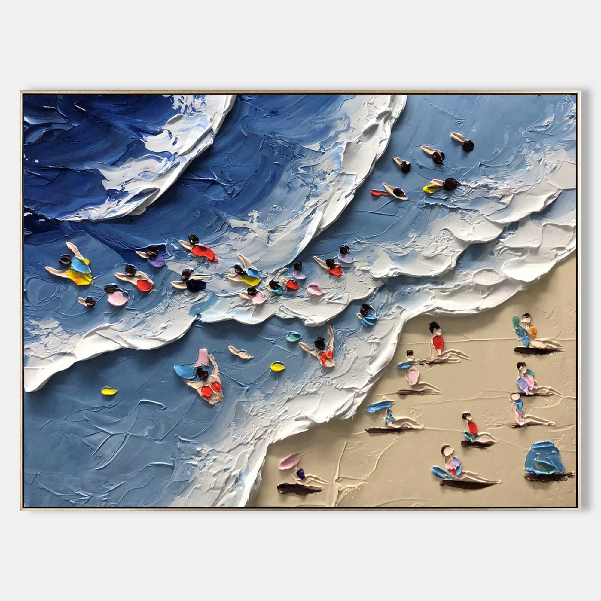 Seaside Delight: Textured Beach Scene Art