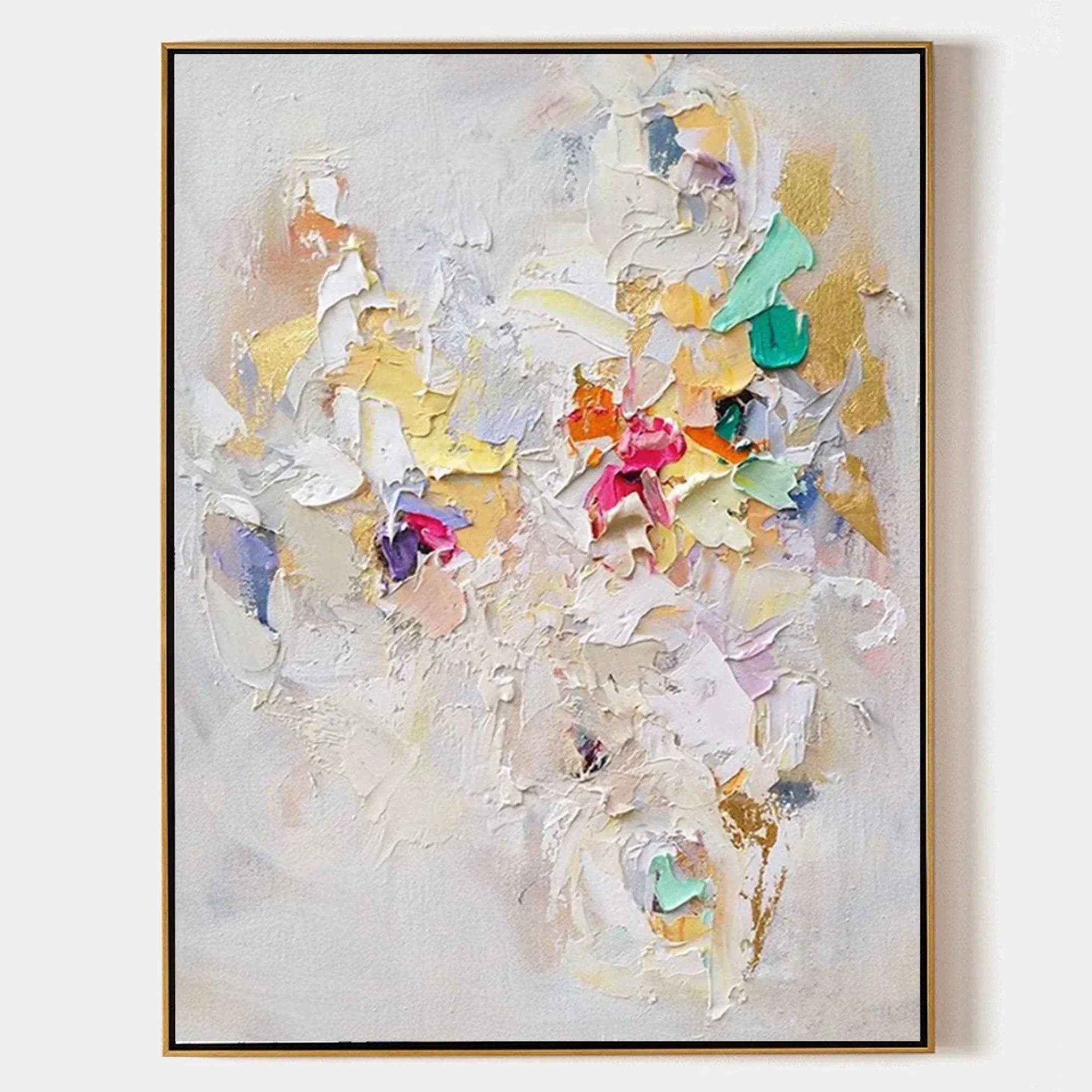 Whispers of Color-Abstract Wall Art With Beige Colored Block Texture - artextured