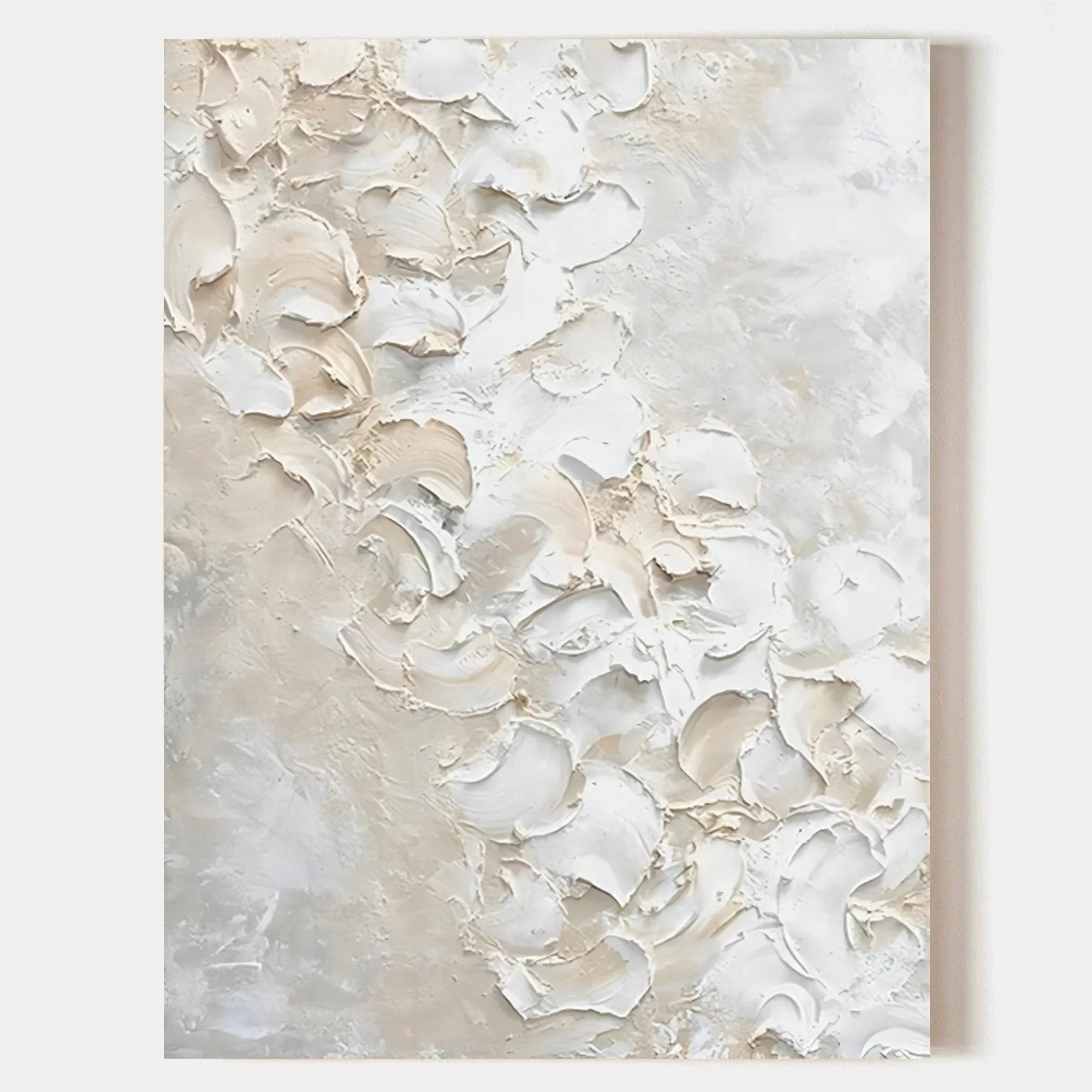 Textured Petal Elegance-Hand Drawn Three-Dimensional Texture Flower Abstract Wall Art - artextured
