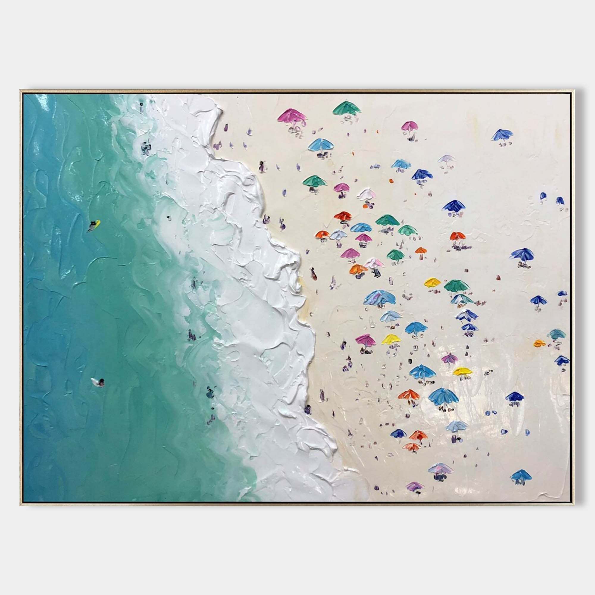 Coastal Harmony: Textured Beach Umbrella Scene