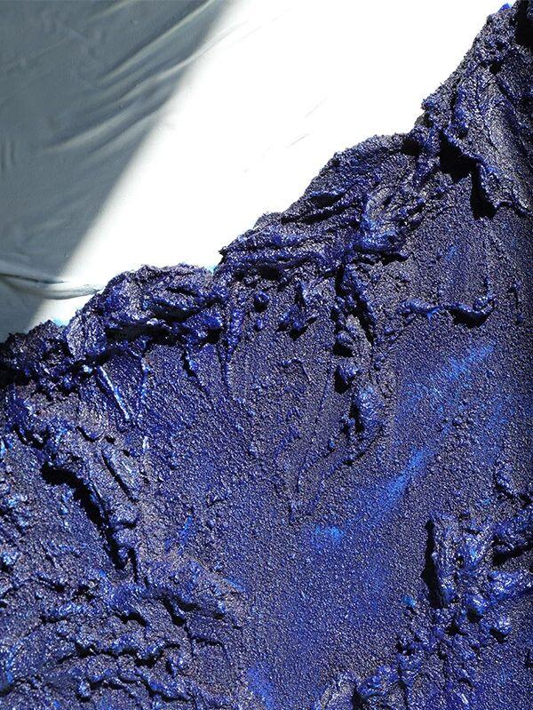 Indigo Divide-Modern Minimalist Blue and White Layered Texture Abstract Wall Art - artextured