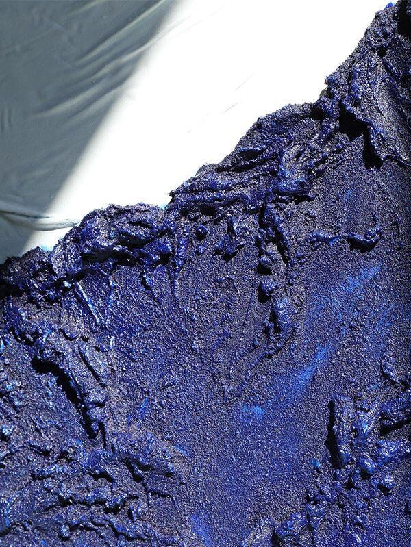 Indigo Divide-Modern Minimalist Blue and White Layered Texture Abstract Wall Art - artextured