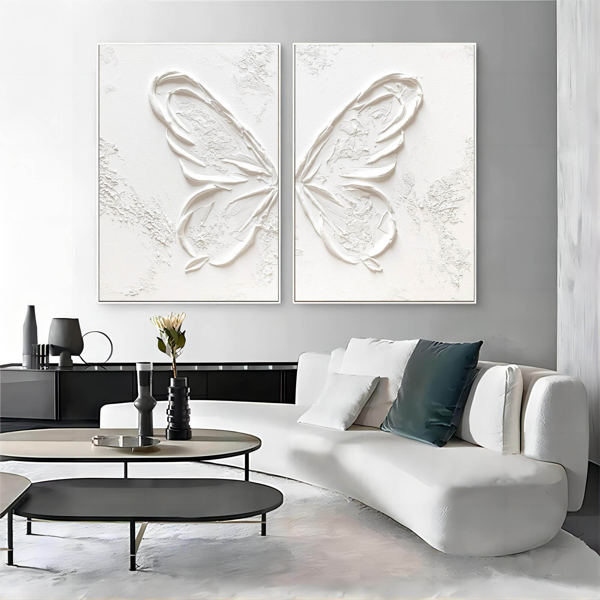 Ethereal Butterfly Diptych Set Of 2
