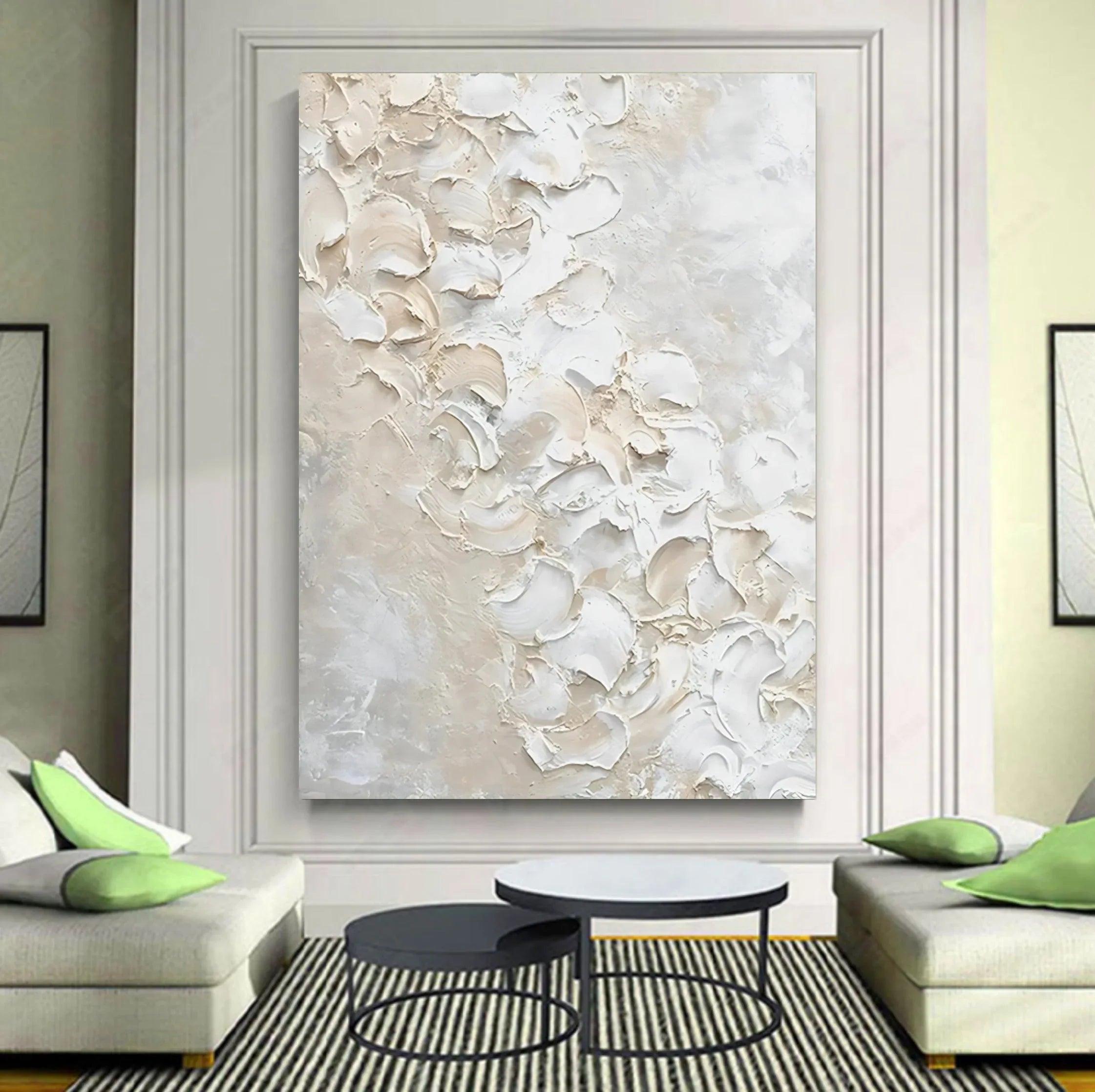 Textured Petal Elegance-Hand Drawn Three-Dimensional Texture Flower Abstract Wall Art - artextured