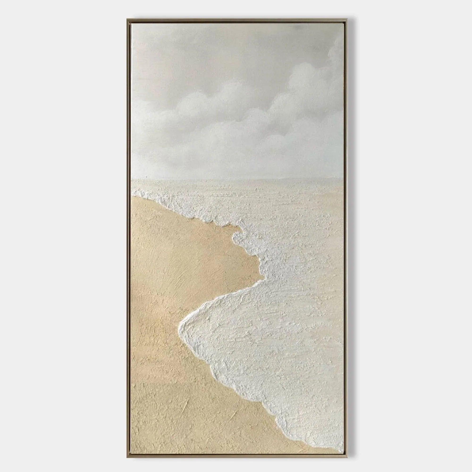 Tranquil Shoreline-Modern Minimalist Seaside Serenity Texture Wall Art - artextured