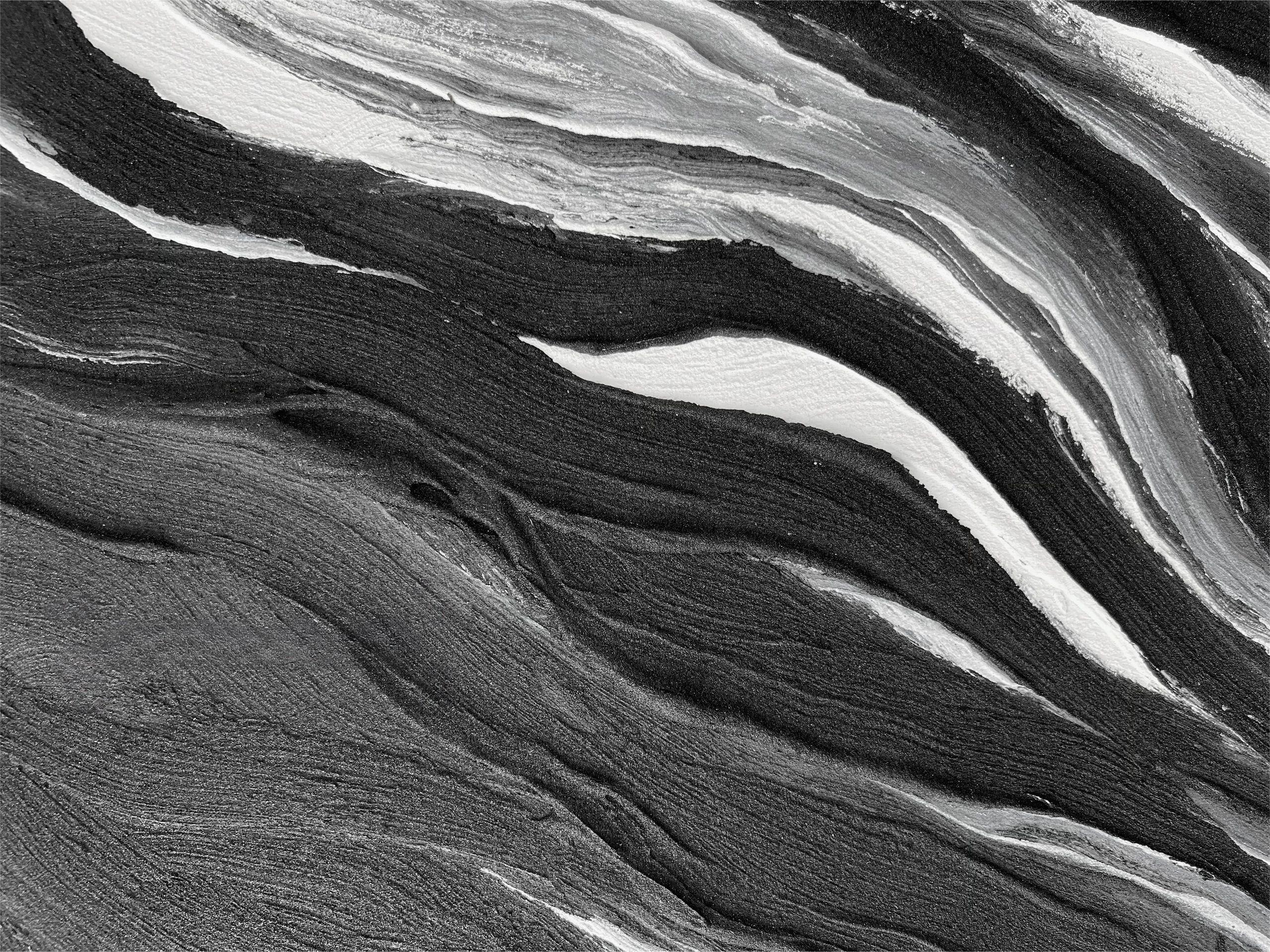 Monochrome Tides Diptych Set Of 2-Minimalist Hand Drawn Flowing Texture Abstract Wall Art - artextured