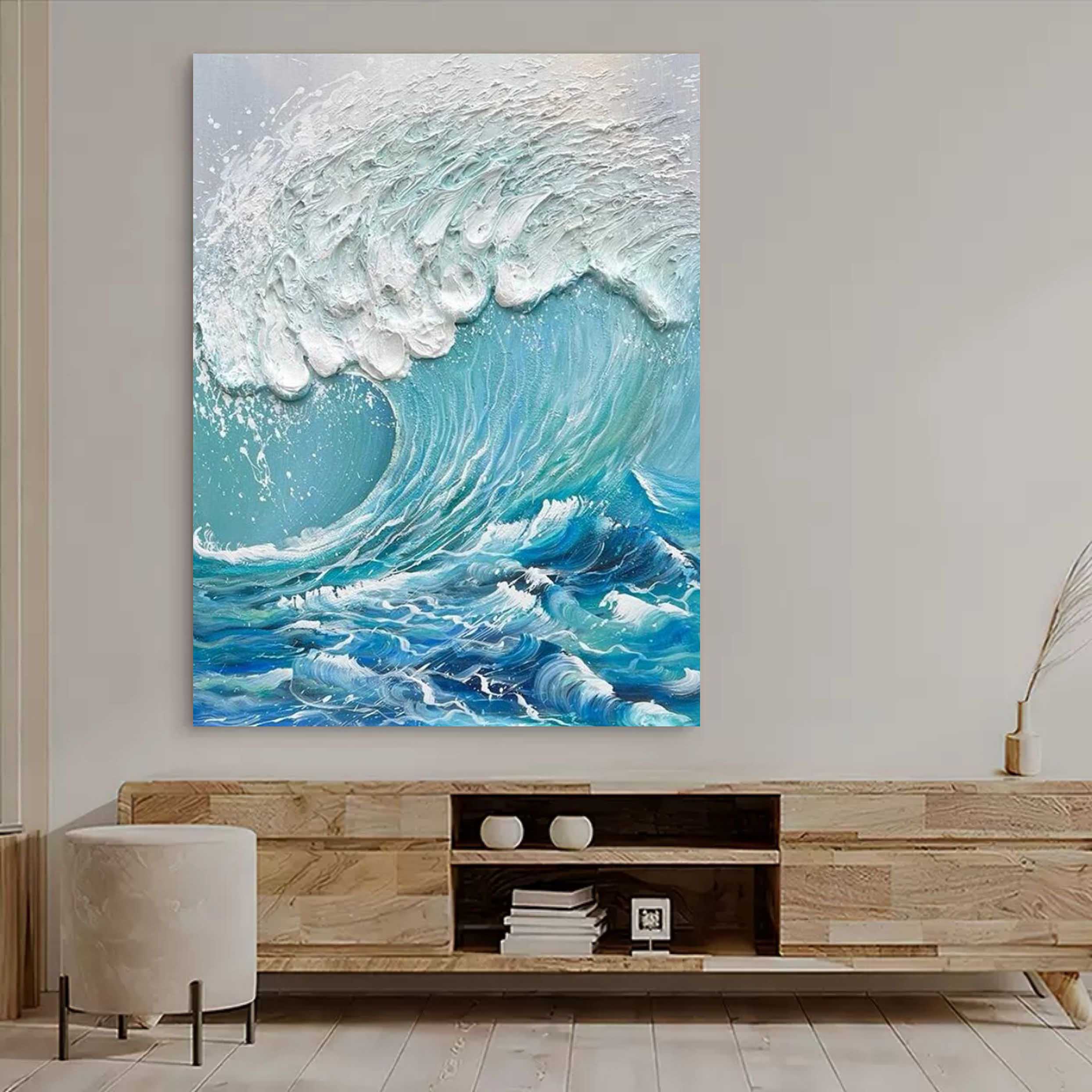 Ocean Symphony: Textured Wave Art