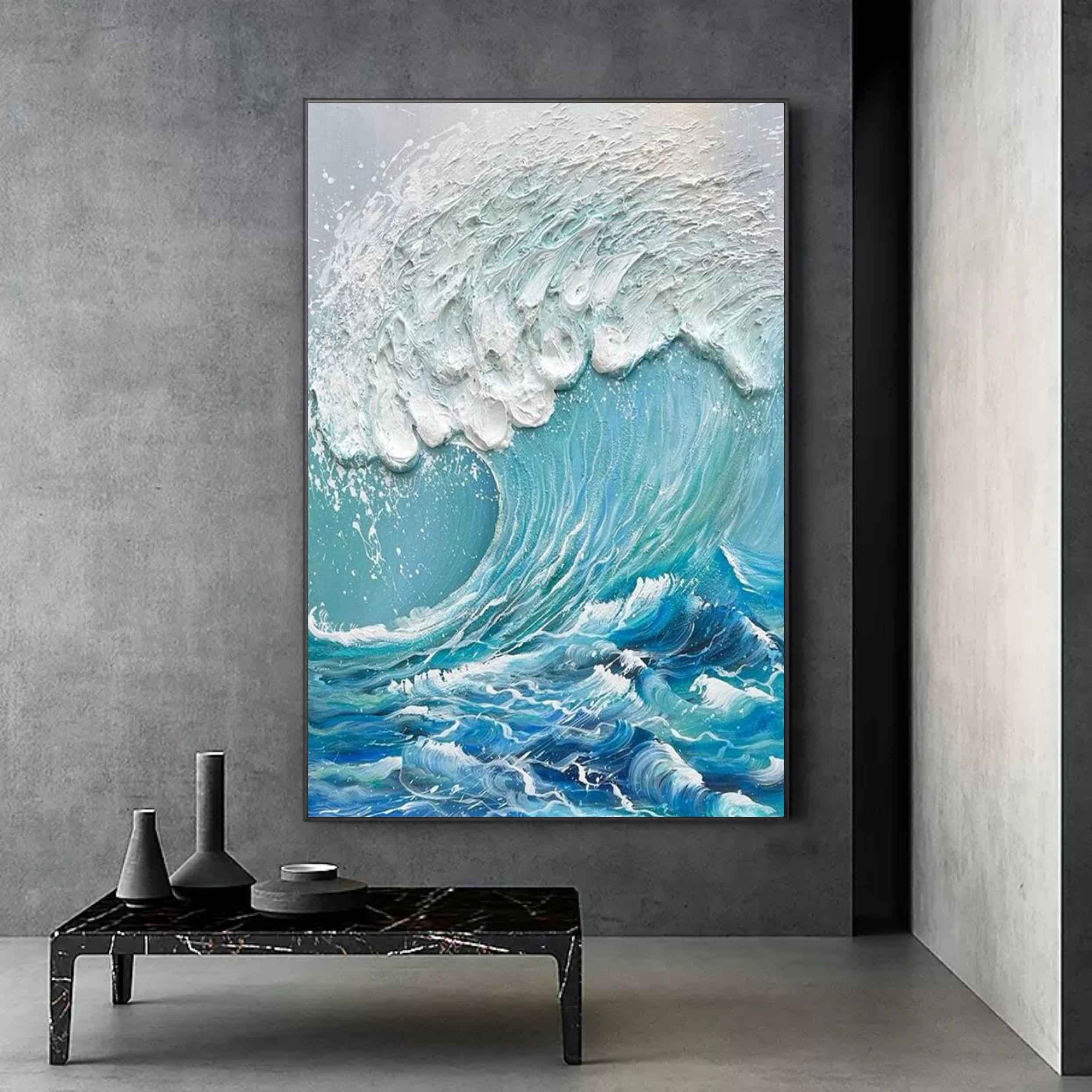 Ocean Symphony: Textured Wave Art