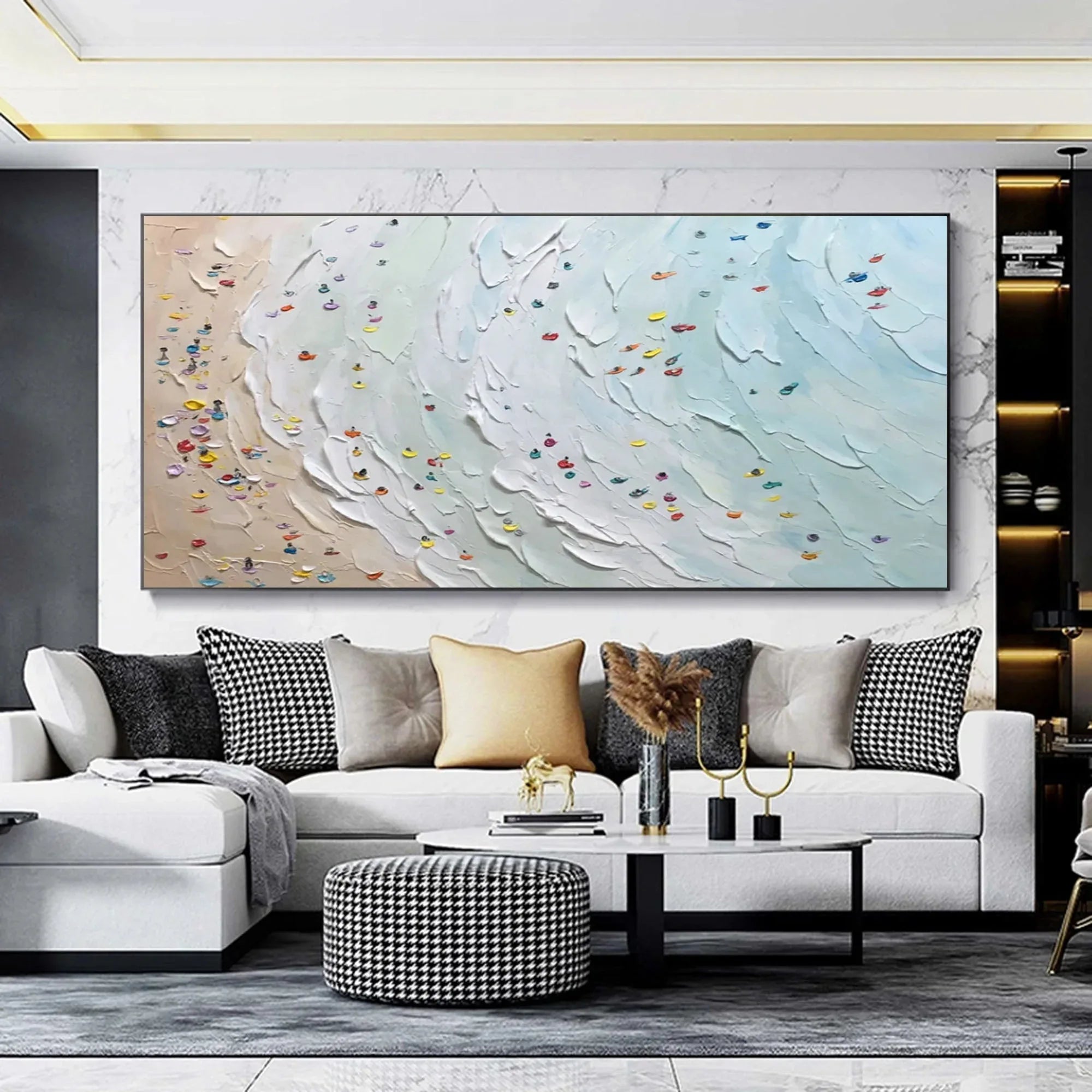 Ocean Breeze-Modern Interior Design Beach Texture Abstract Wall Art - artextured