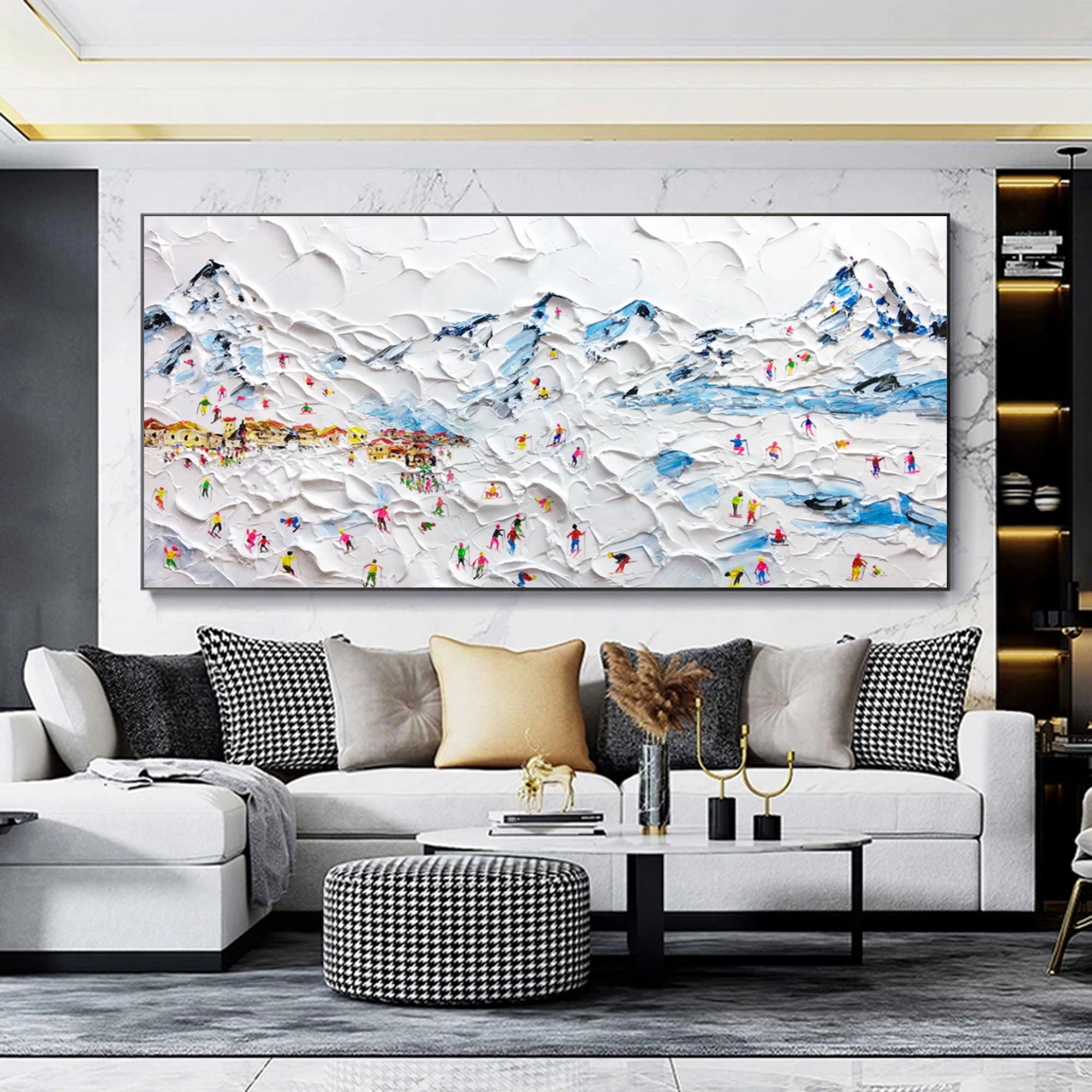 Alpine Village: Textured Ski Resort Scene