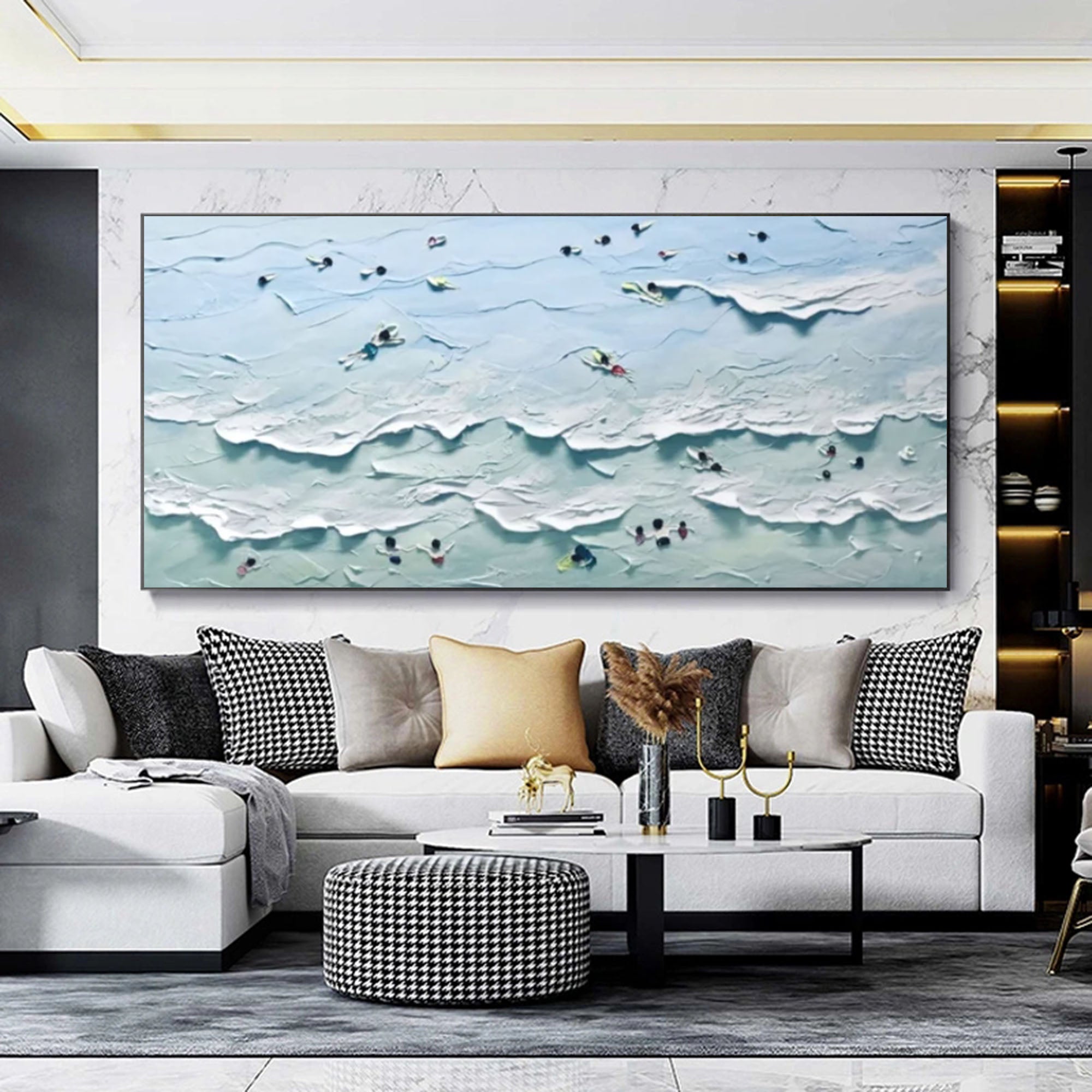Tranquil Waves: Textured Seaside View