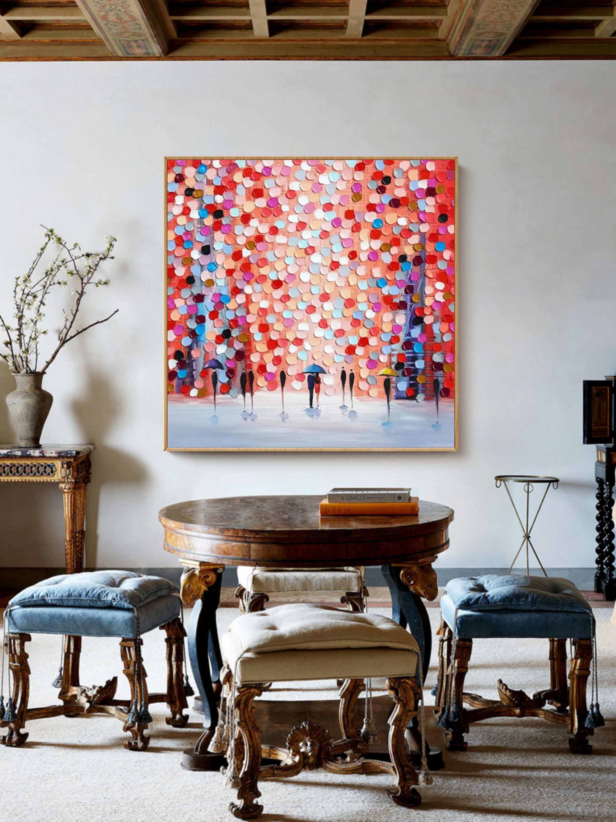 Rain of Colors - Abstract Figurative Painting