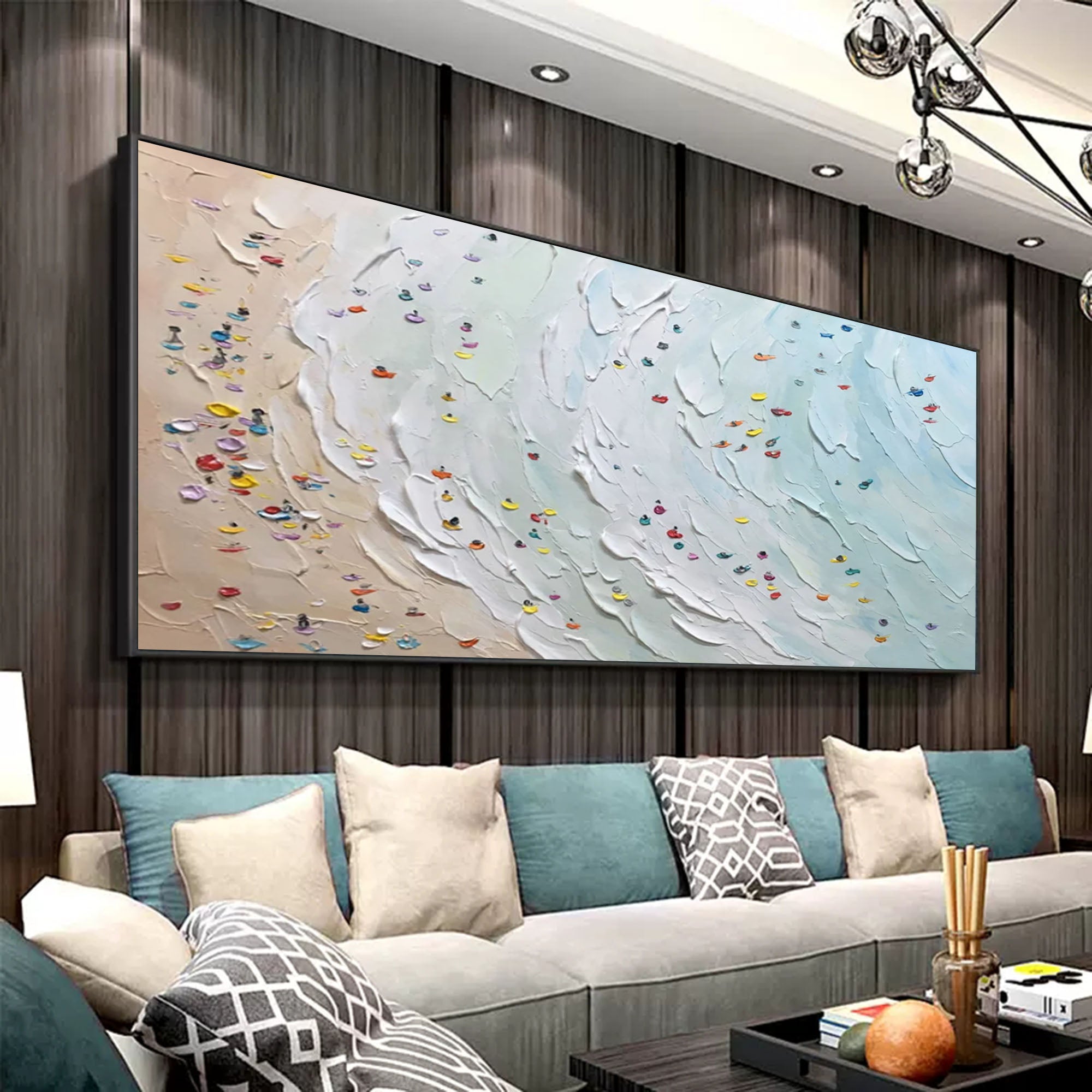 Ocean Breeze: Textured Beach Panorama
