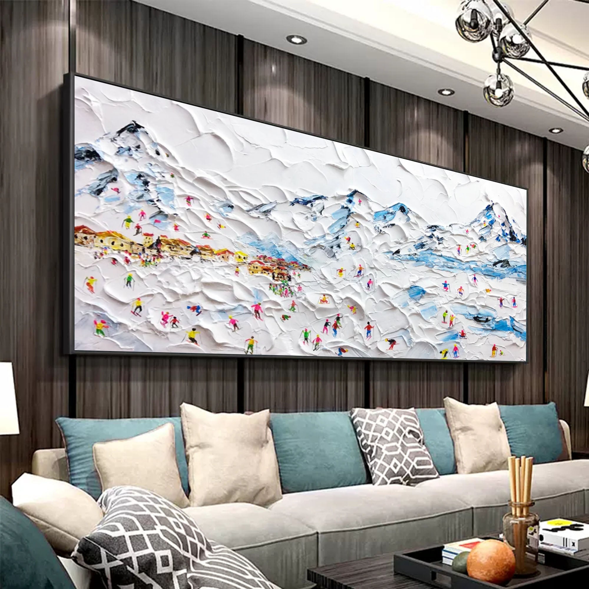 Alpine Village: Textured Ski Resort Scene