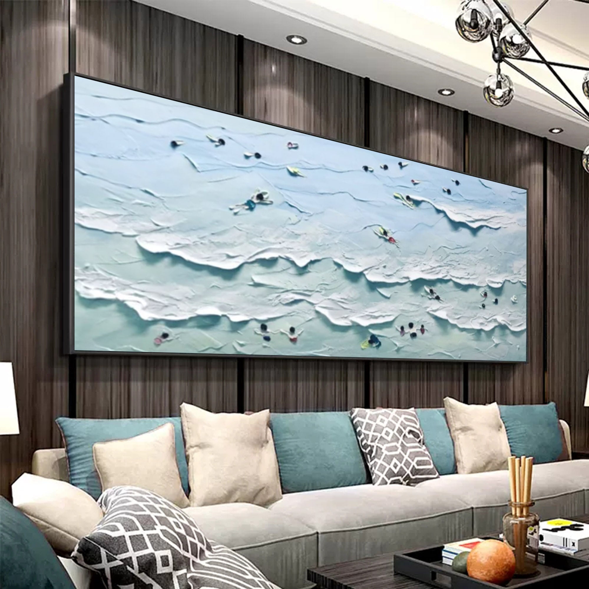Tranquil Waves: Textured Seaside View