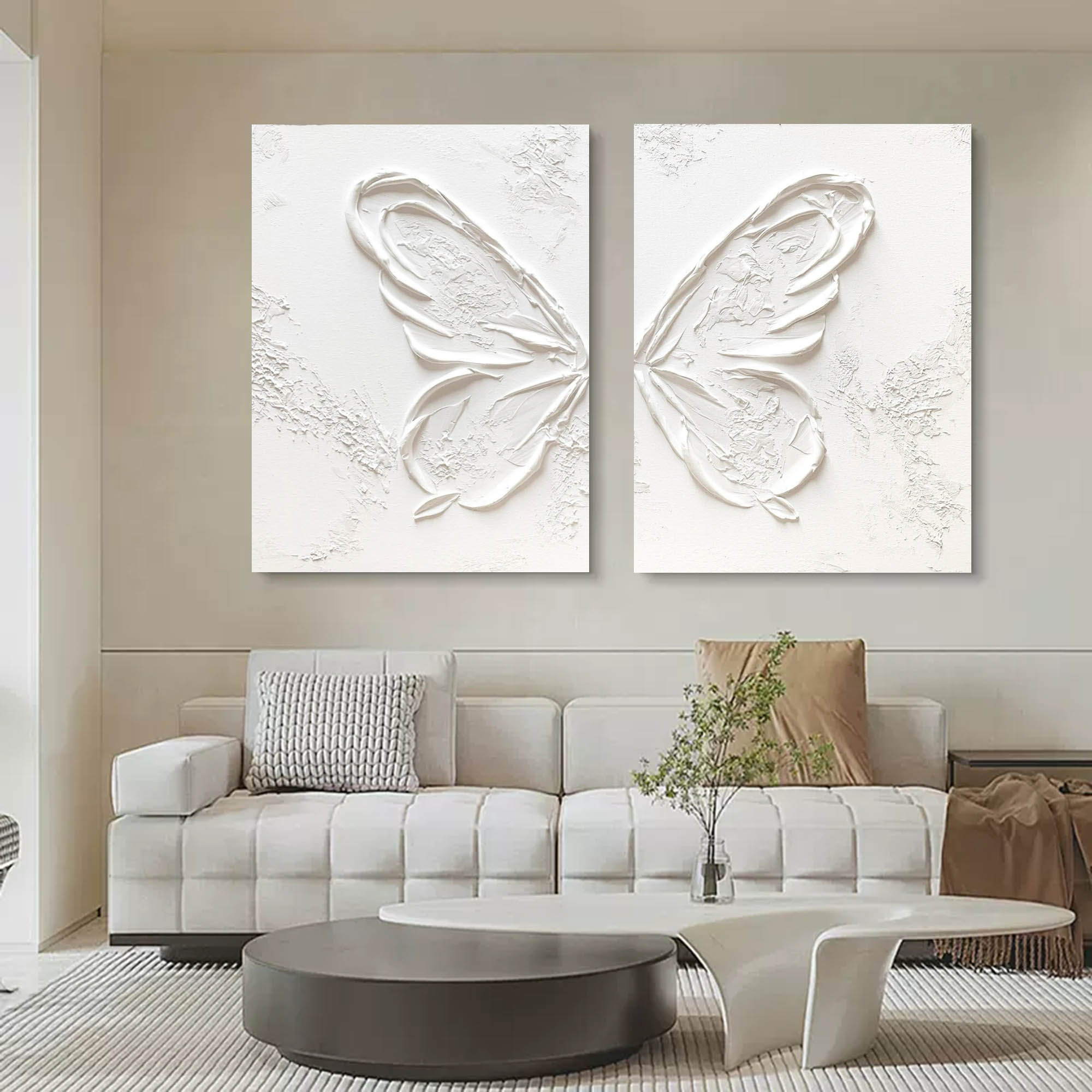 Ethereal Butterfly Diptych Set Of 2