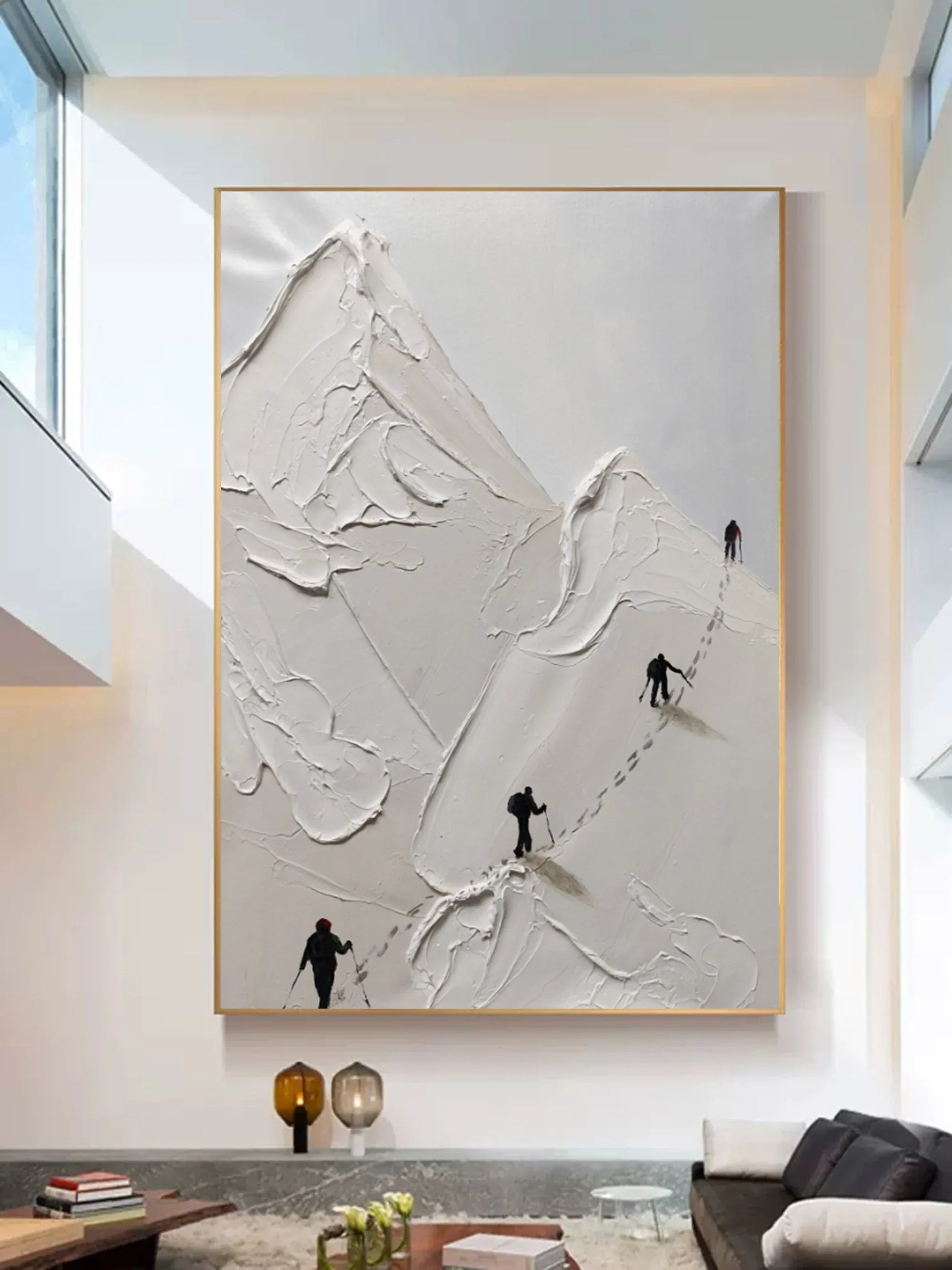 Path to the Summit-Vertical 3D Climbing Abstract Wall Art - artextured