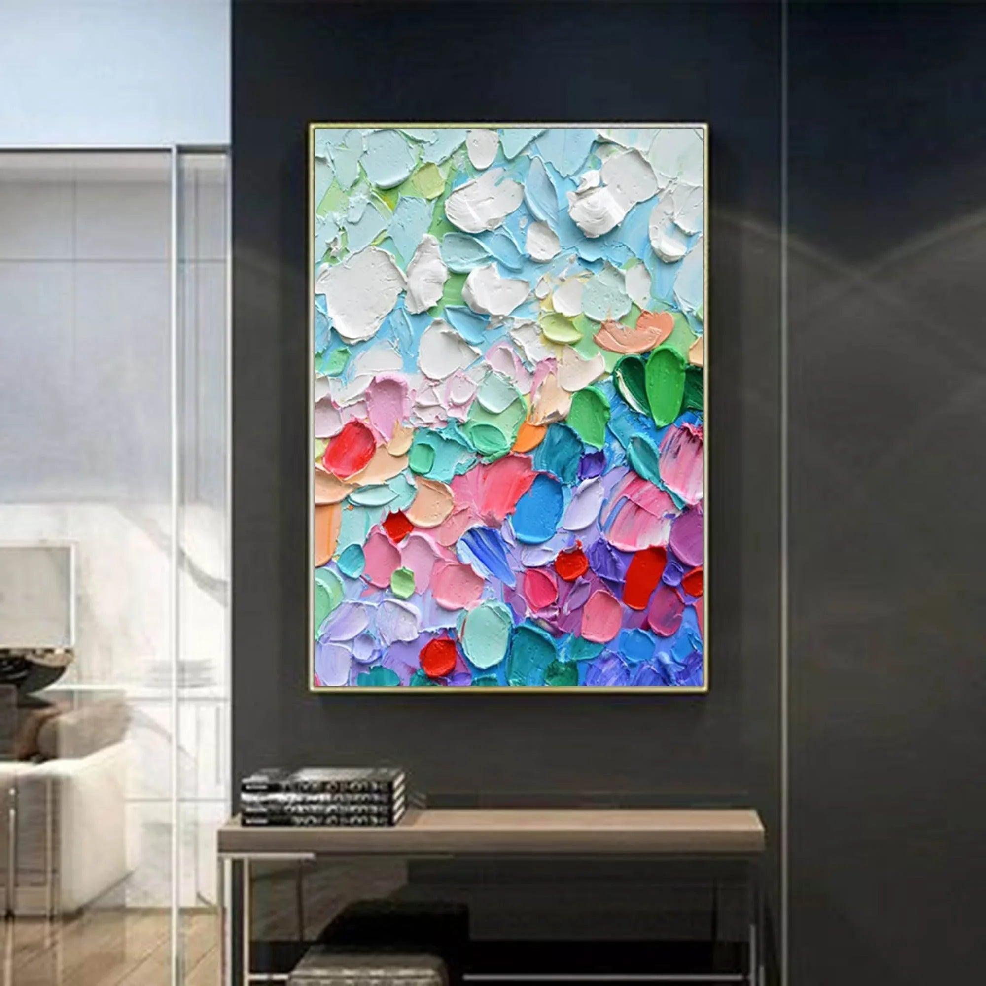 Vibrant Color Symphony-Hand drawn Multi color Texture Stereoscopic Wall Art - artextured
