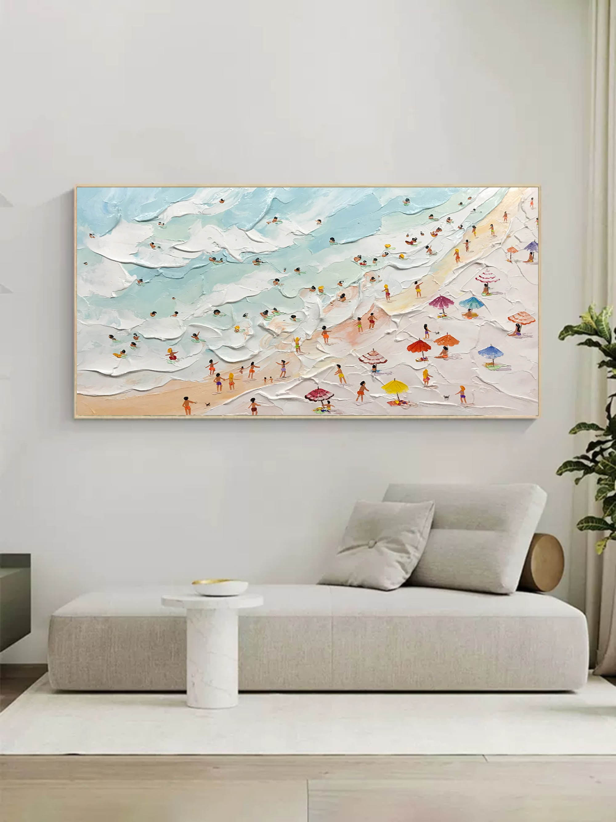 Beachside Bliss: Textured Coastal Scene Art