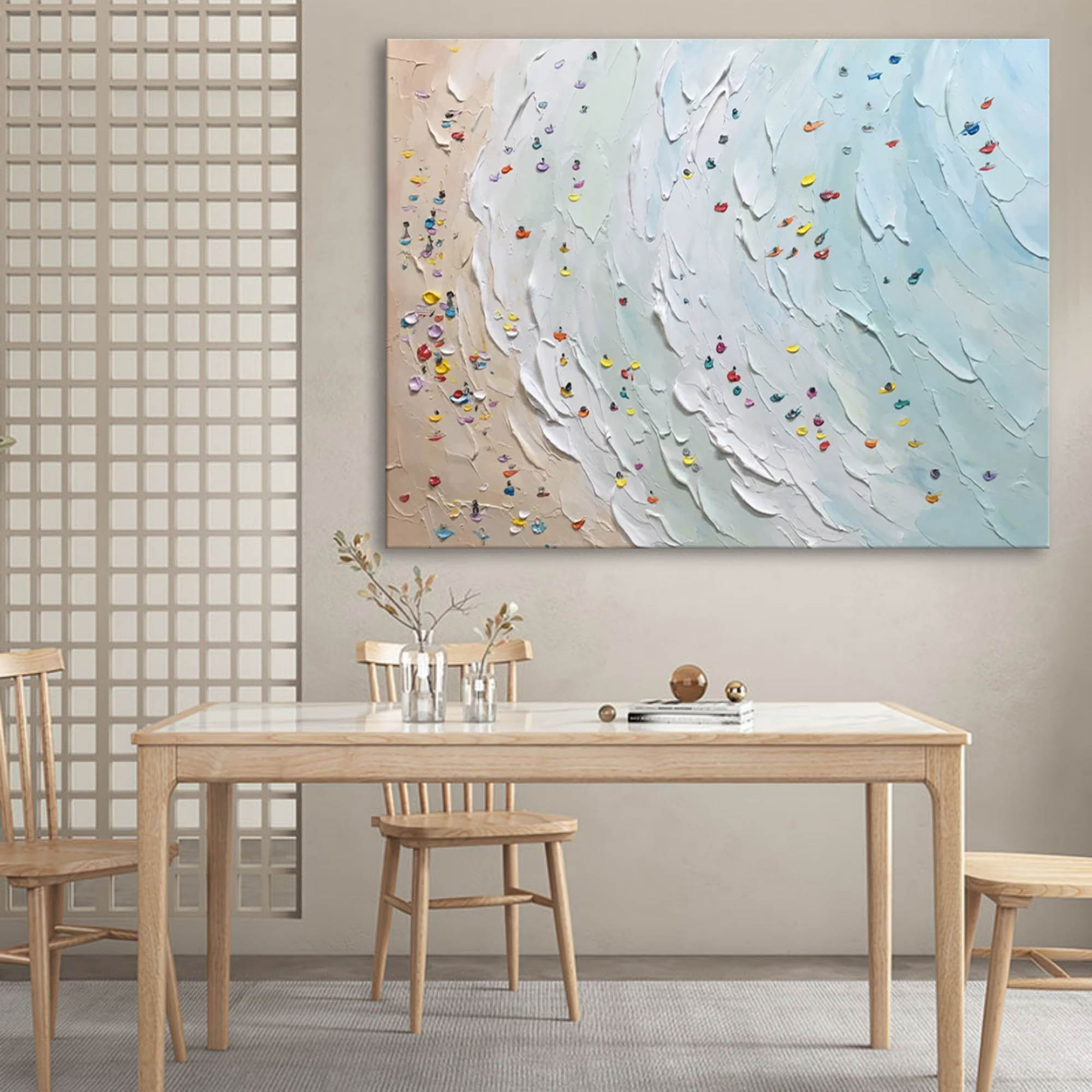 Coastal Vibrance: Textured Beach View Art
