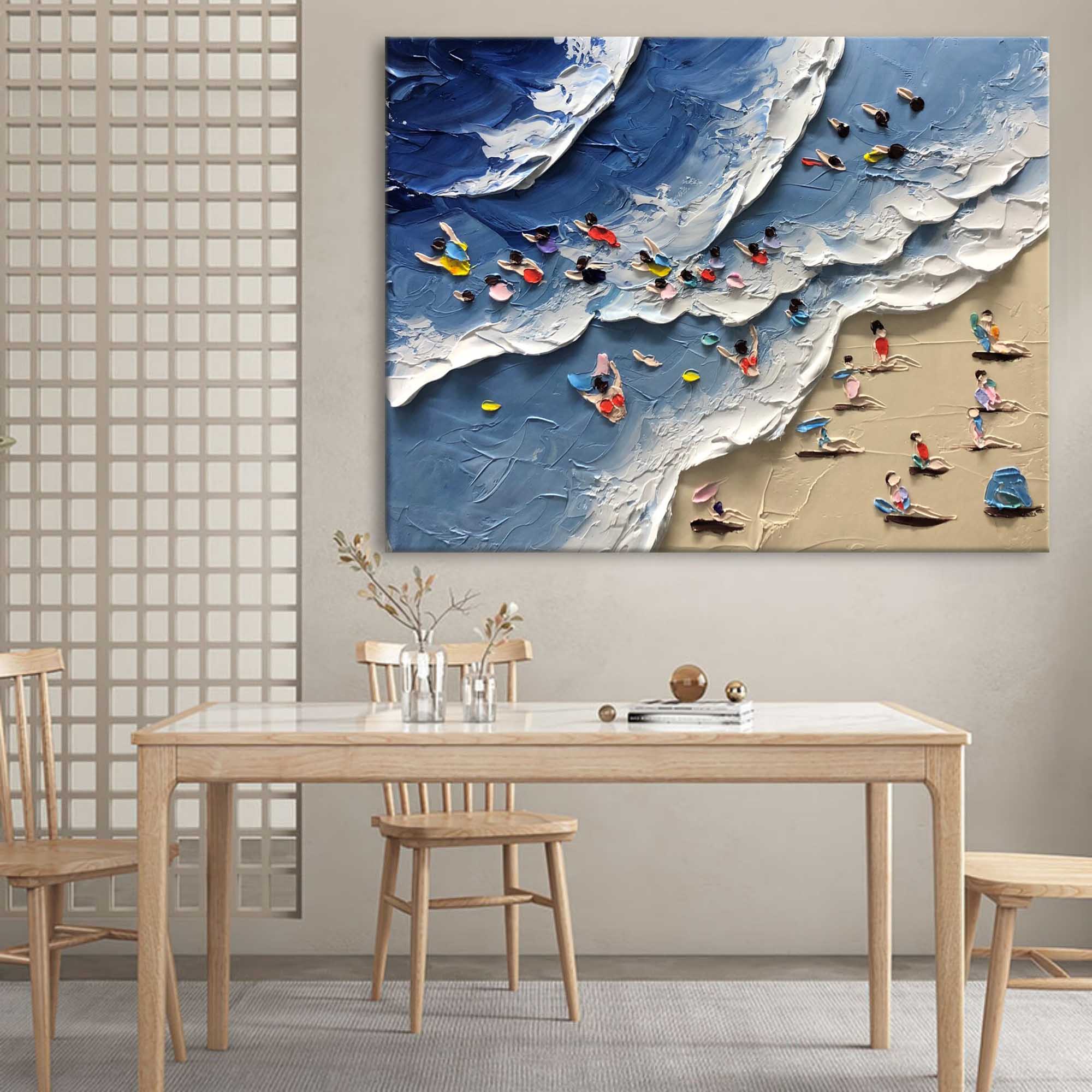 Seaside Delight: Textured Beach Scene Art