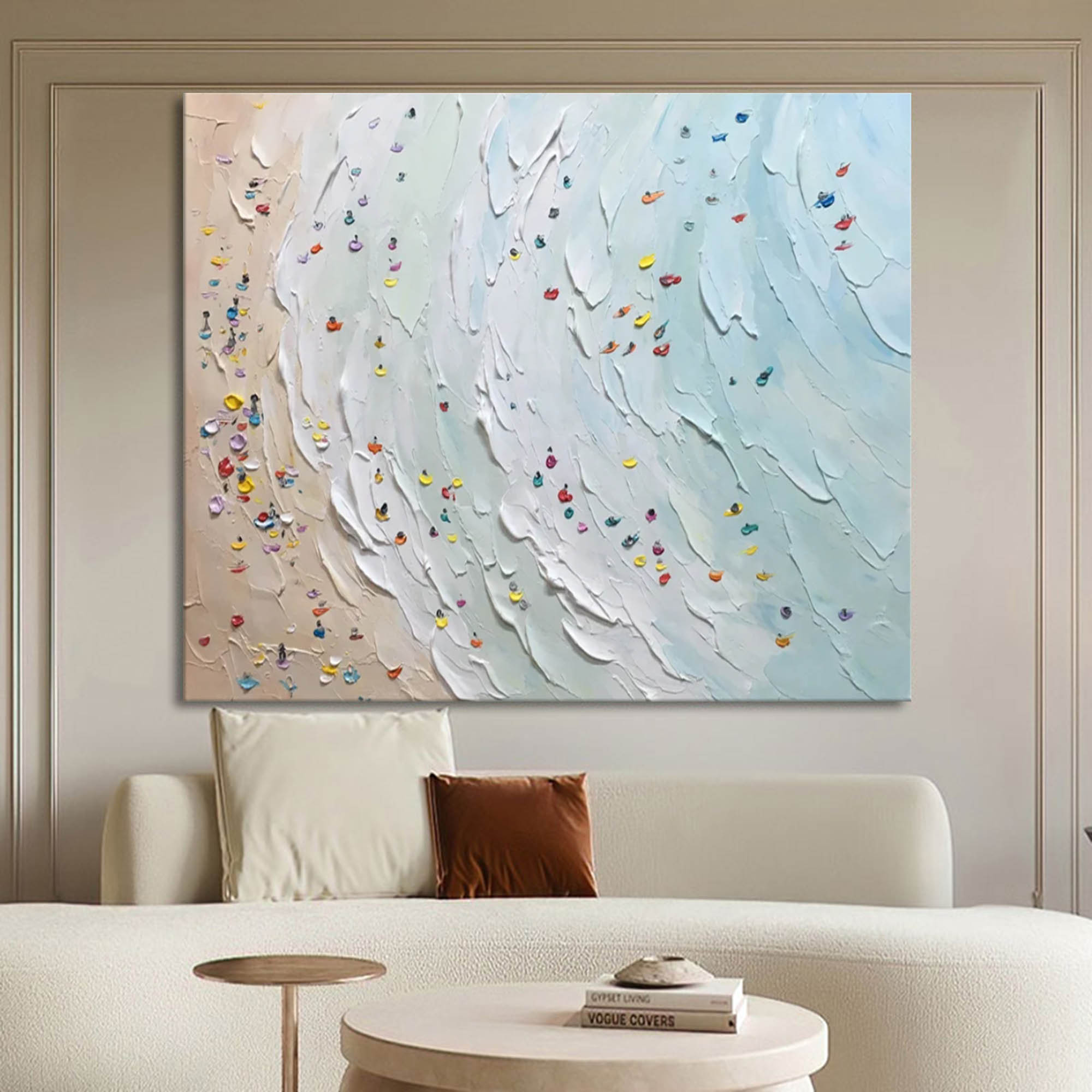 Coastal Vibrance: Textured Beach View Art
