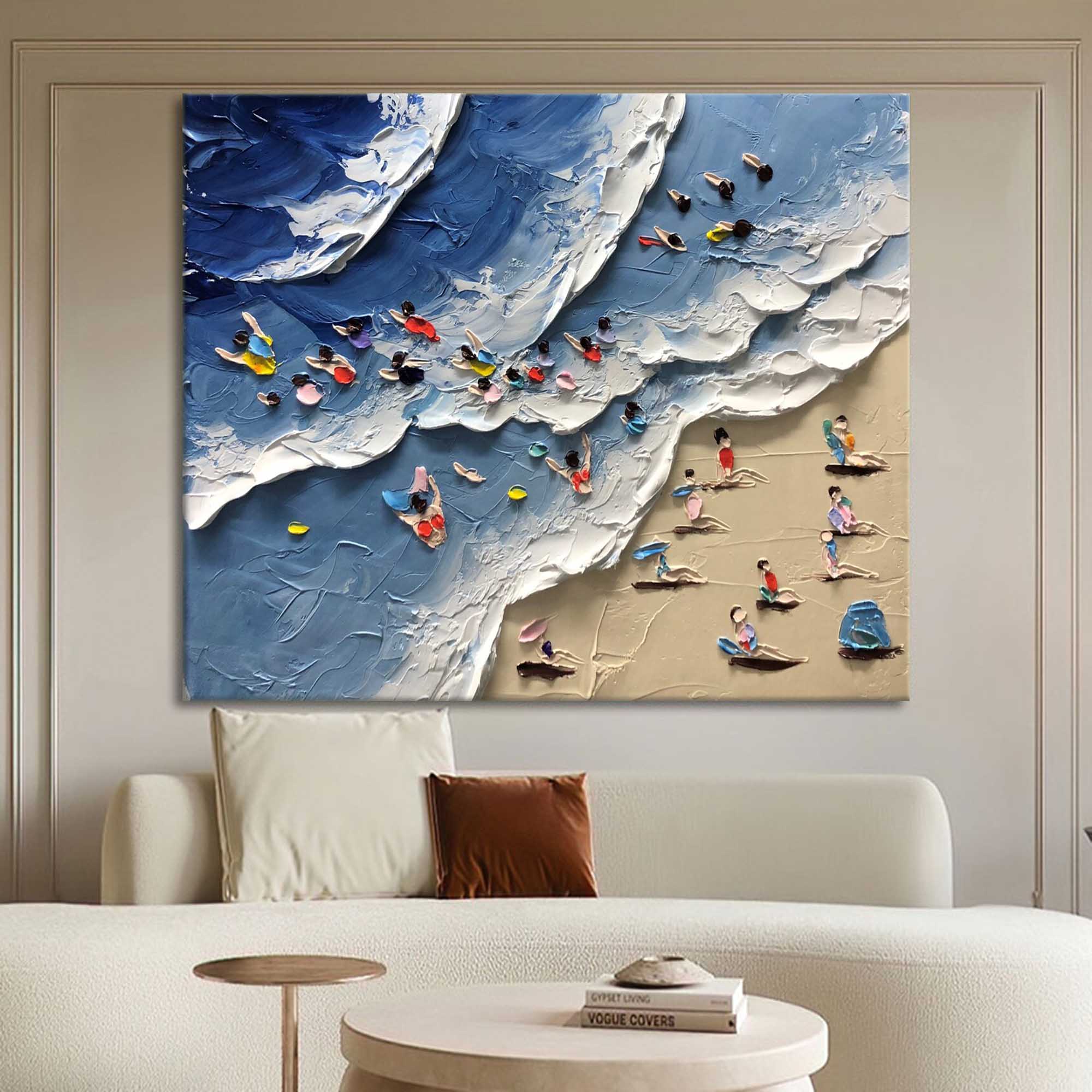 Seaside Delight: Textured Beach Scene Art