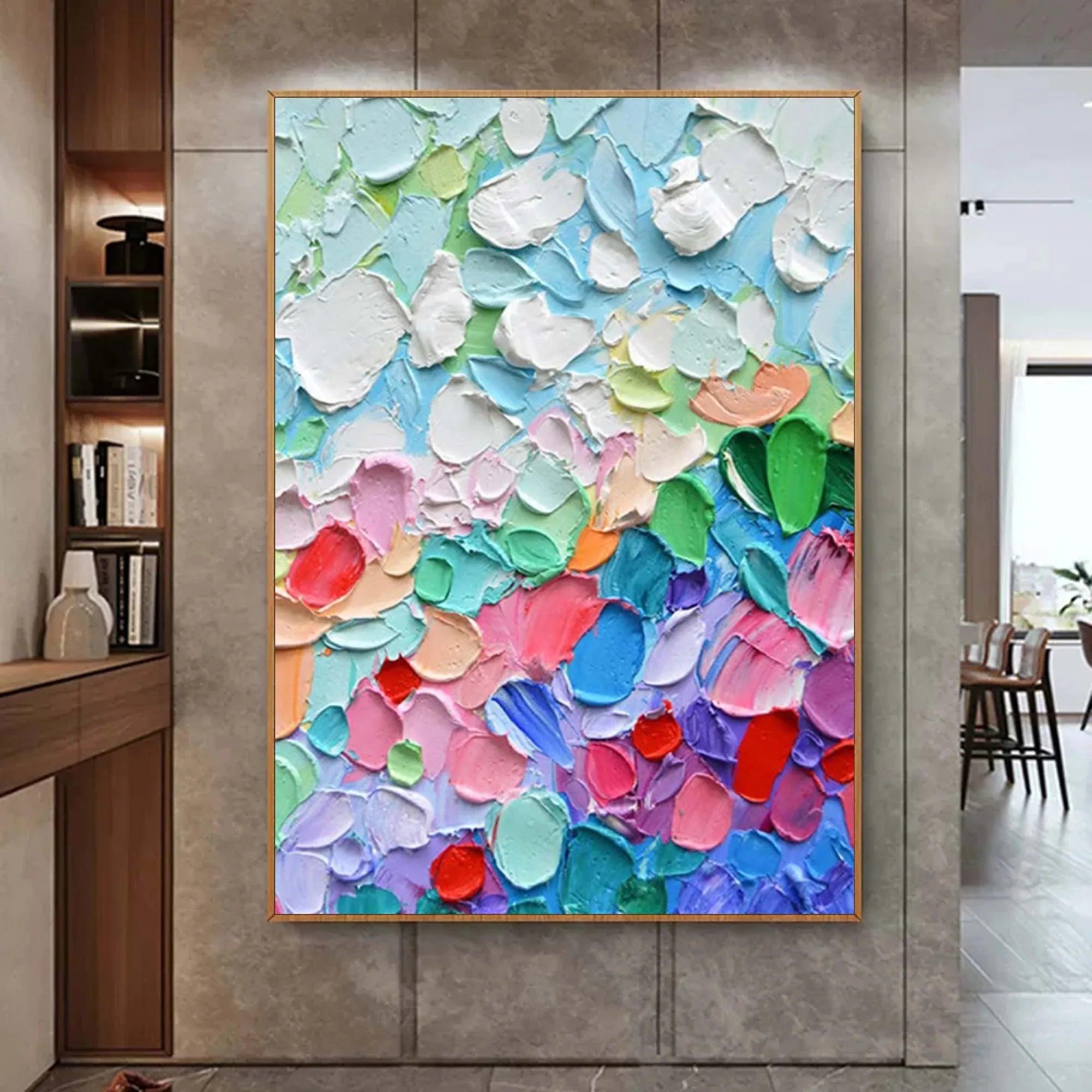 Vibrant Color Symphony-Hand drawn Multi color Texture Stereoscopic Wall Art - artextured
