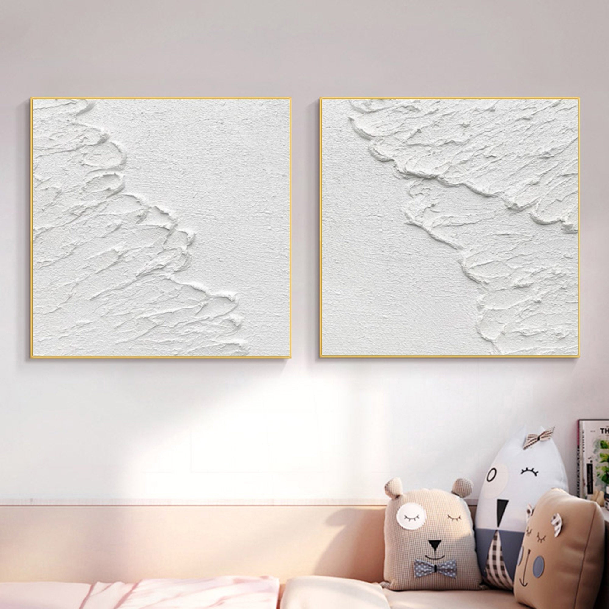 Ethereal Textured Diptych Art Set Of 2