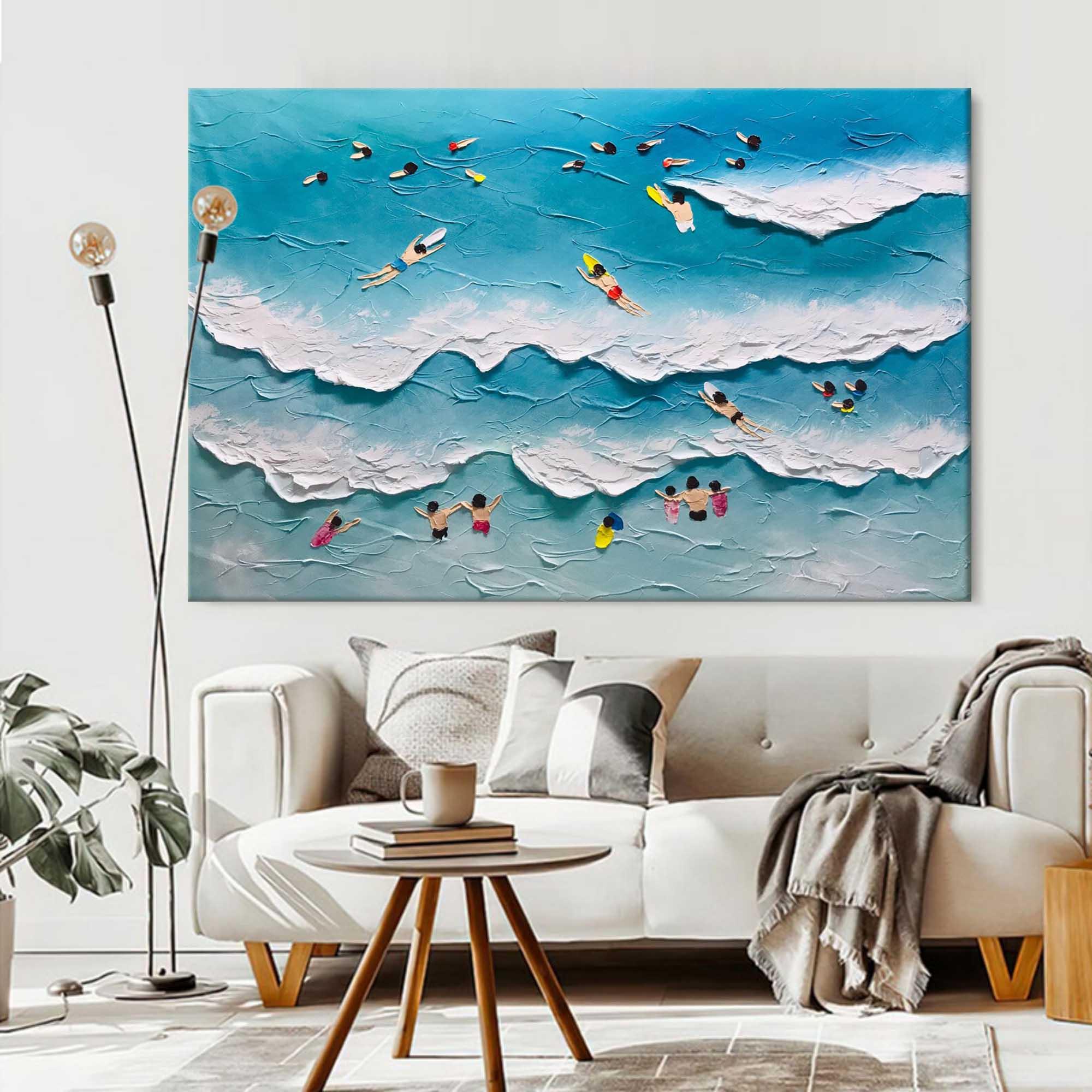 Surfside Bliss-Horizontal Three-Dimensional Seaside Abstract Wall Art - artextured