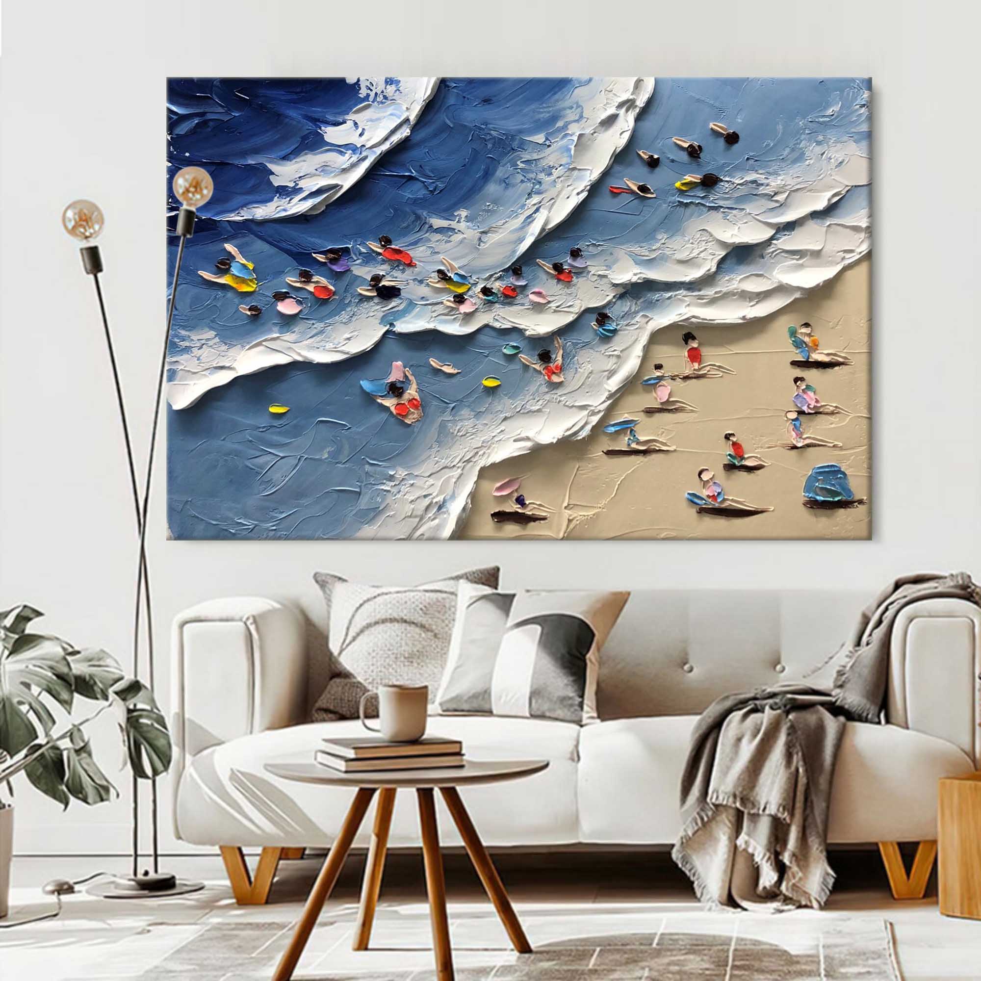 Seaside Delight: Textured Beach Scene Art