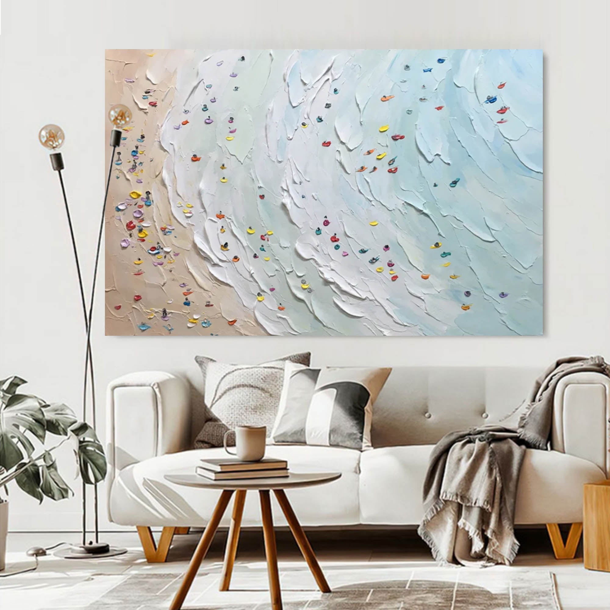 Coastal Vibrance: Textured Beach View Art