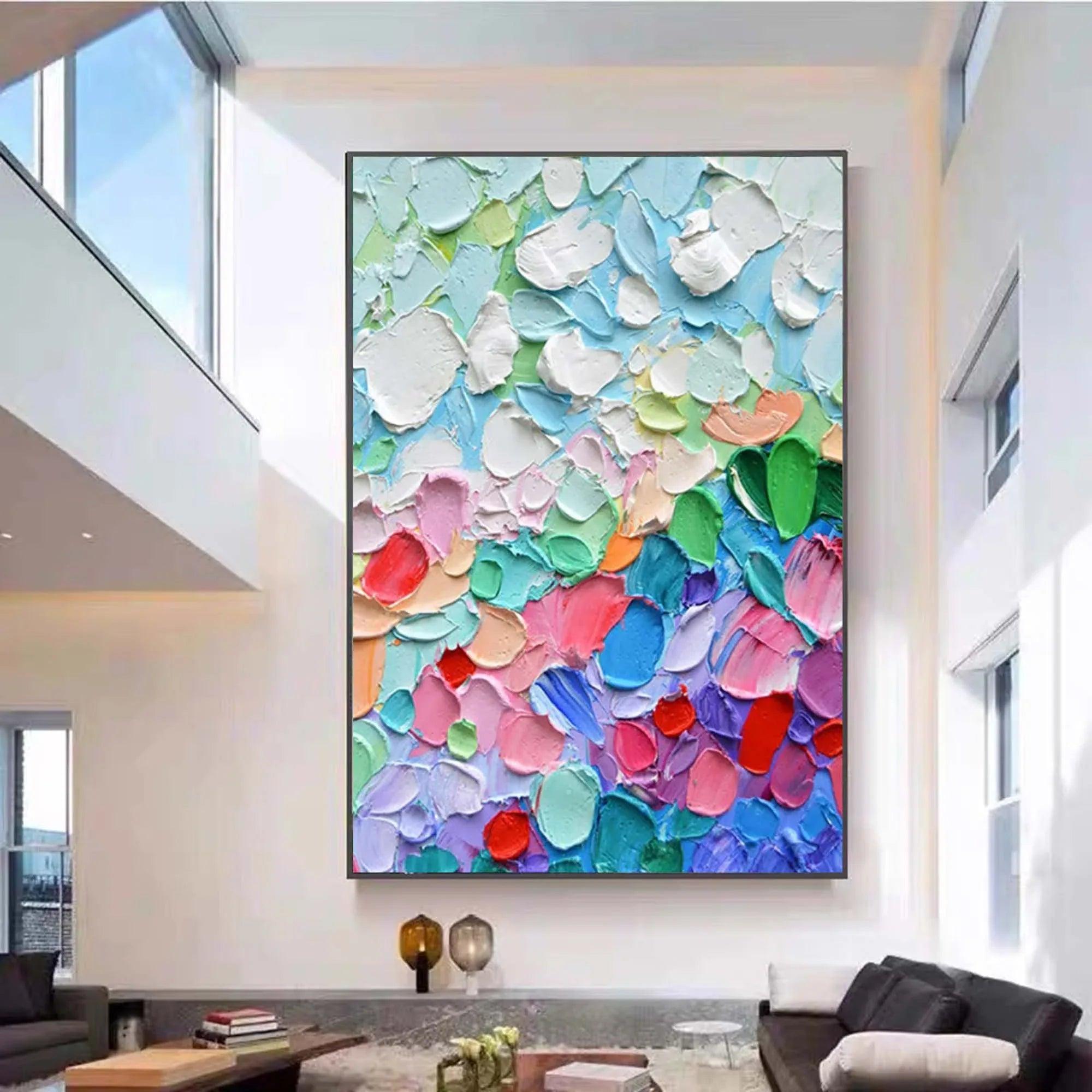 Vibrant Color Symphony-Hand drawn Multi color Texture Stereoscopic Wall Art - artextured