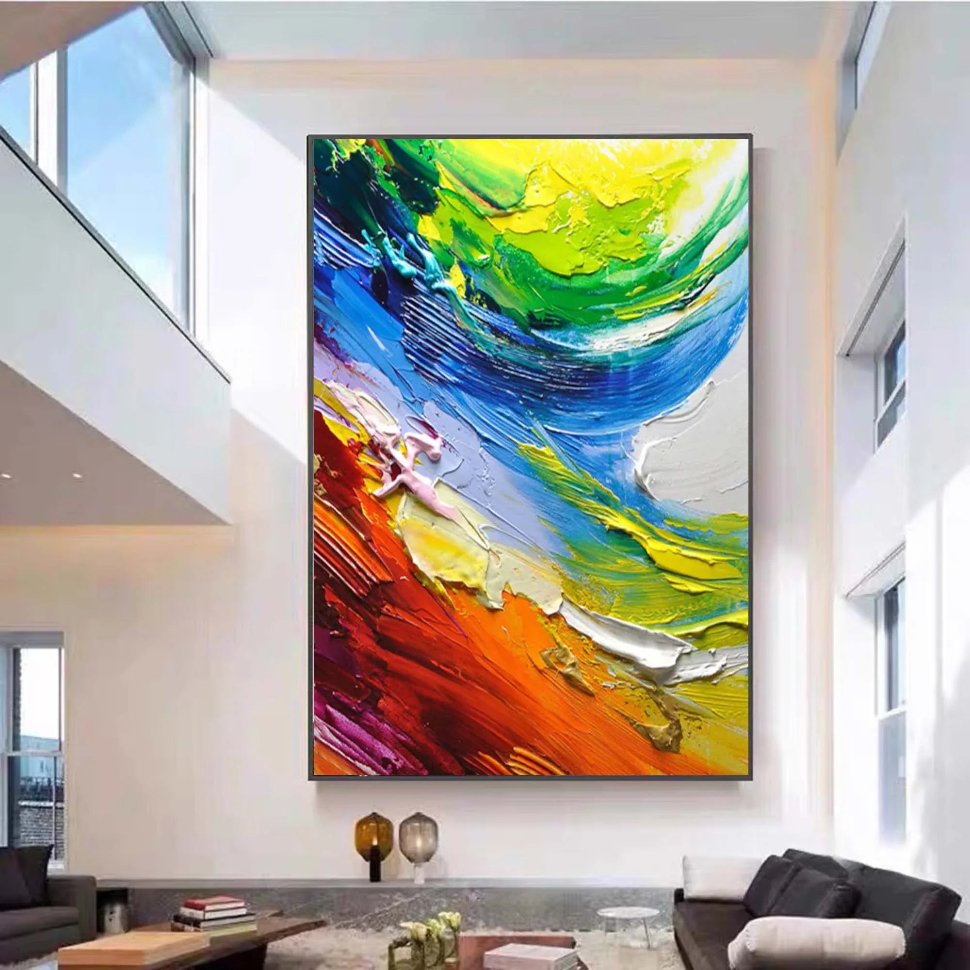 Color Symphony - Multi Color Vortex Abstract Texture Wall Art - artextured