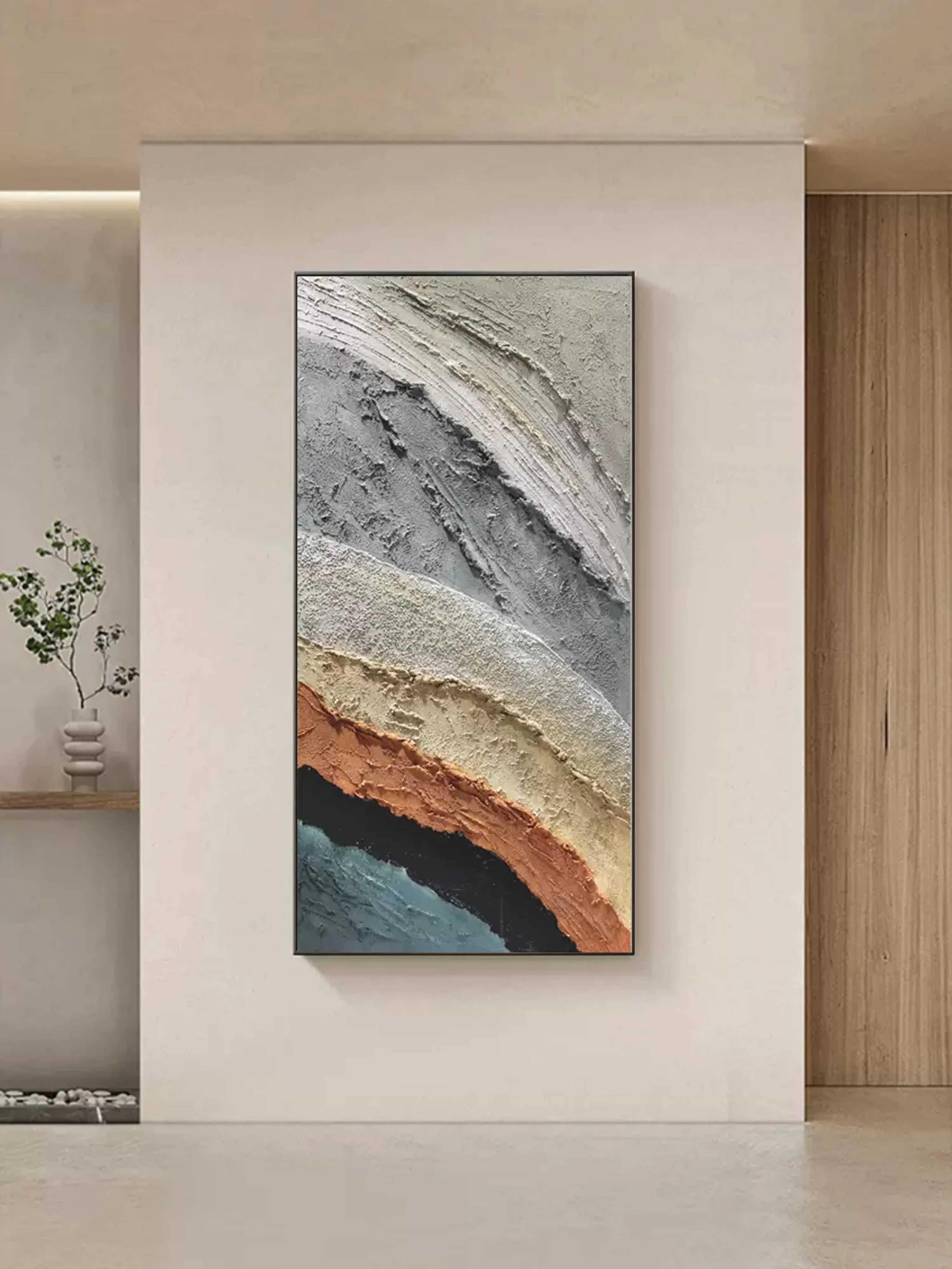 Layered Earth Textured Art-Modern Minimalist Layered Texture Abstract Wall Art - artextured