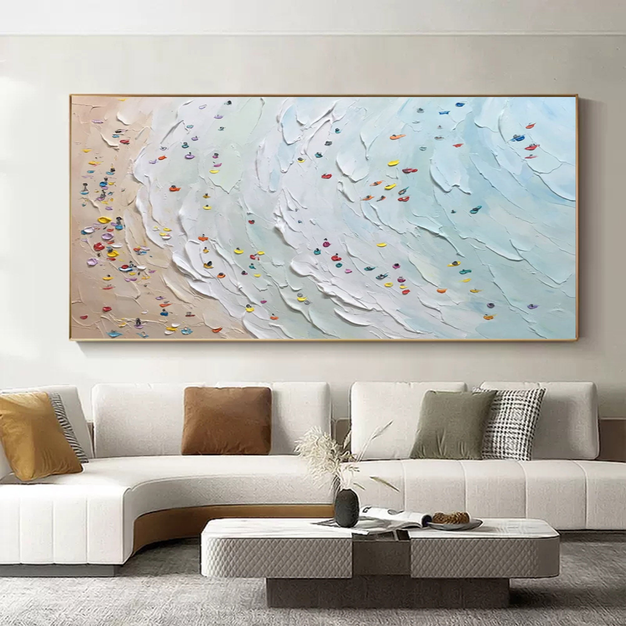 Ocean Breeze: Textured Beach Panorama