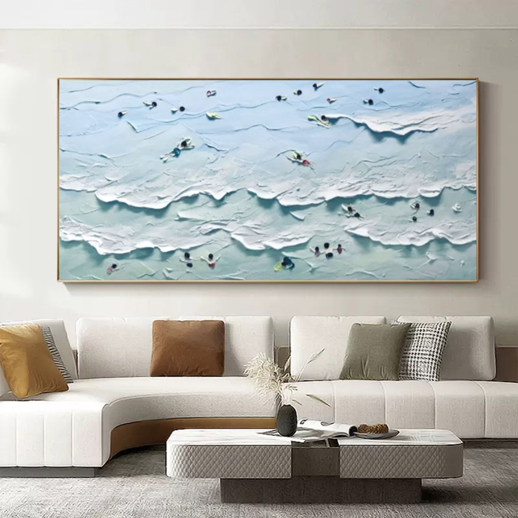 Tranquil Waves: Textured Seaside View