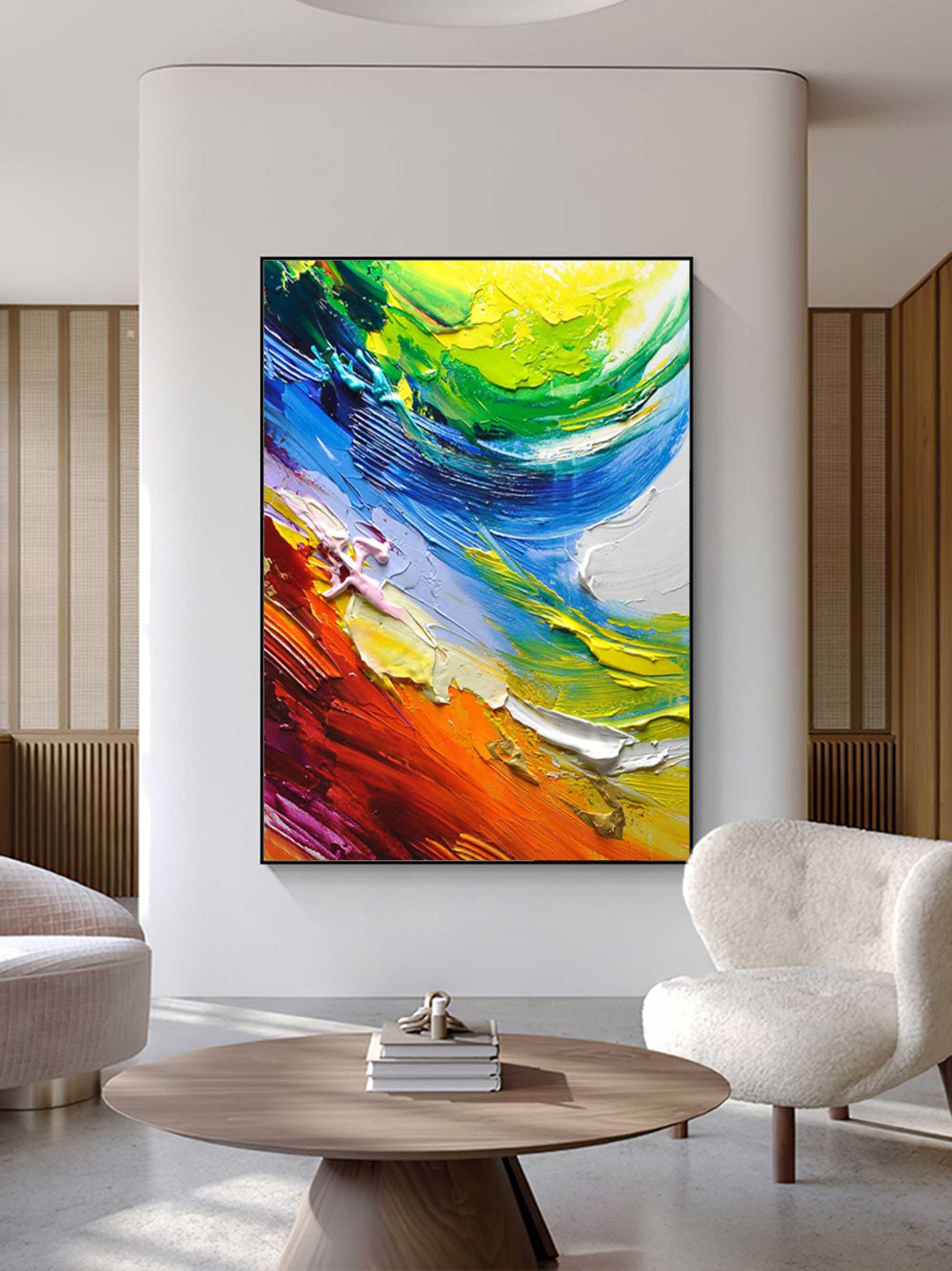 Color Symphony - Multi Color Vortex Abstract Texture Wall Art - artextured
