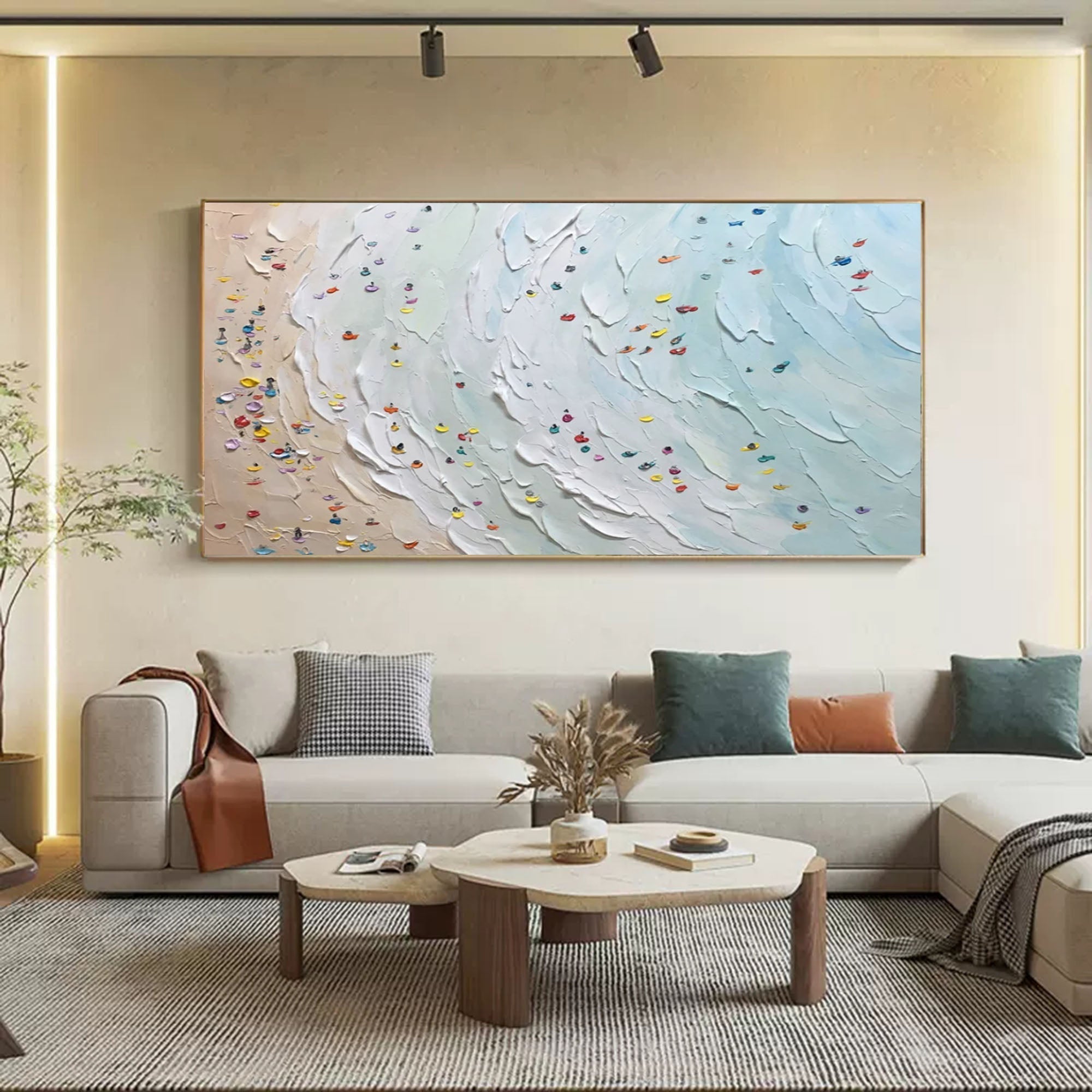 Ocean Breeze: Textured Beach Panorama