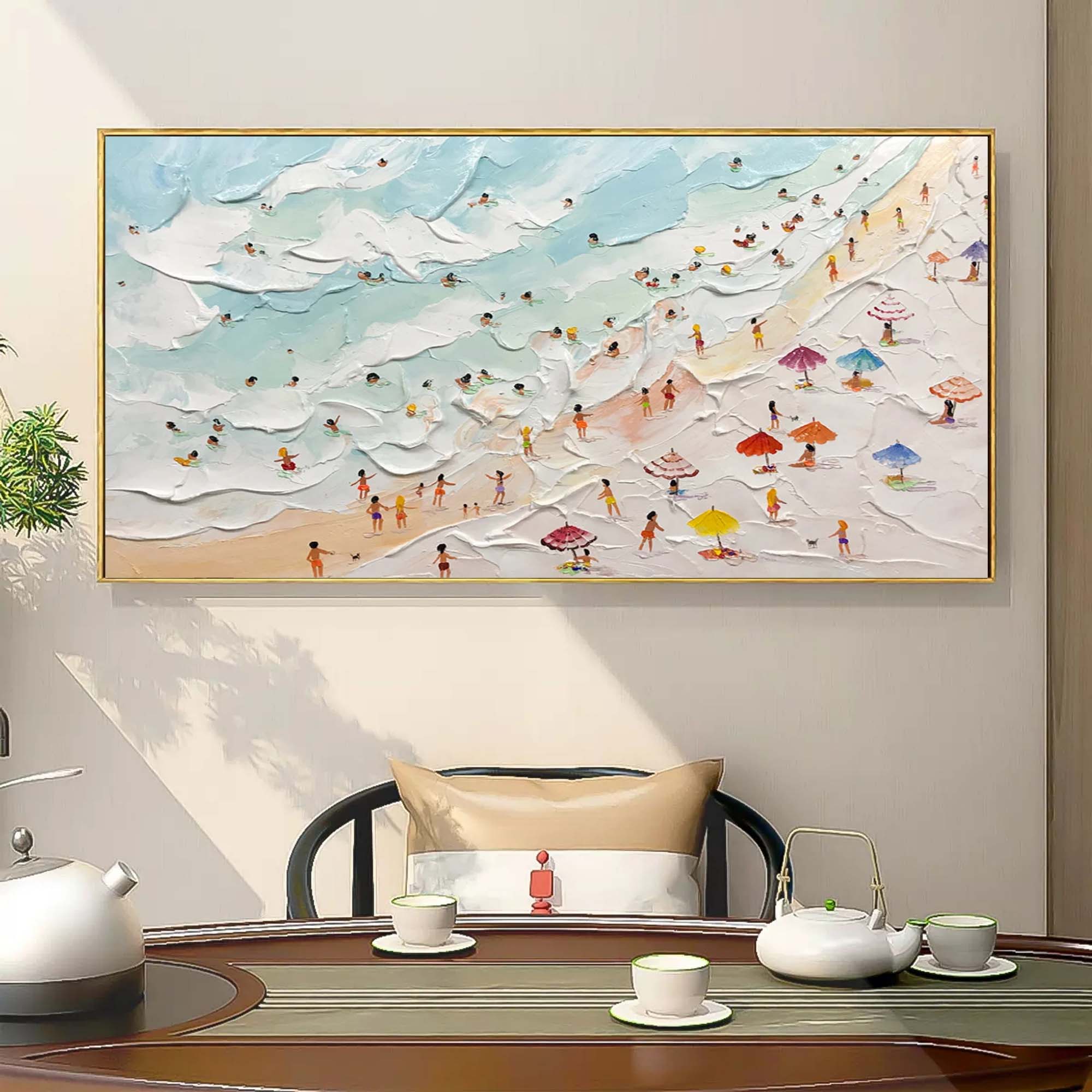 Beachside Bliss: Textured Coastal Scene Art