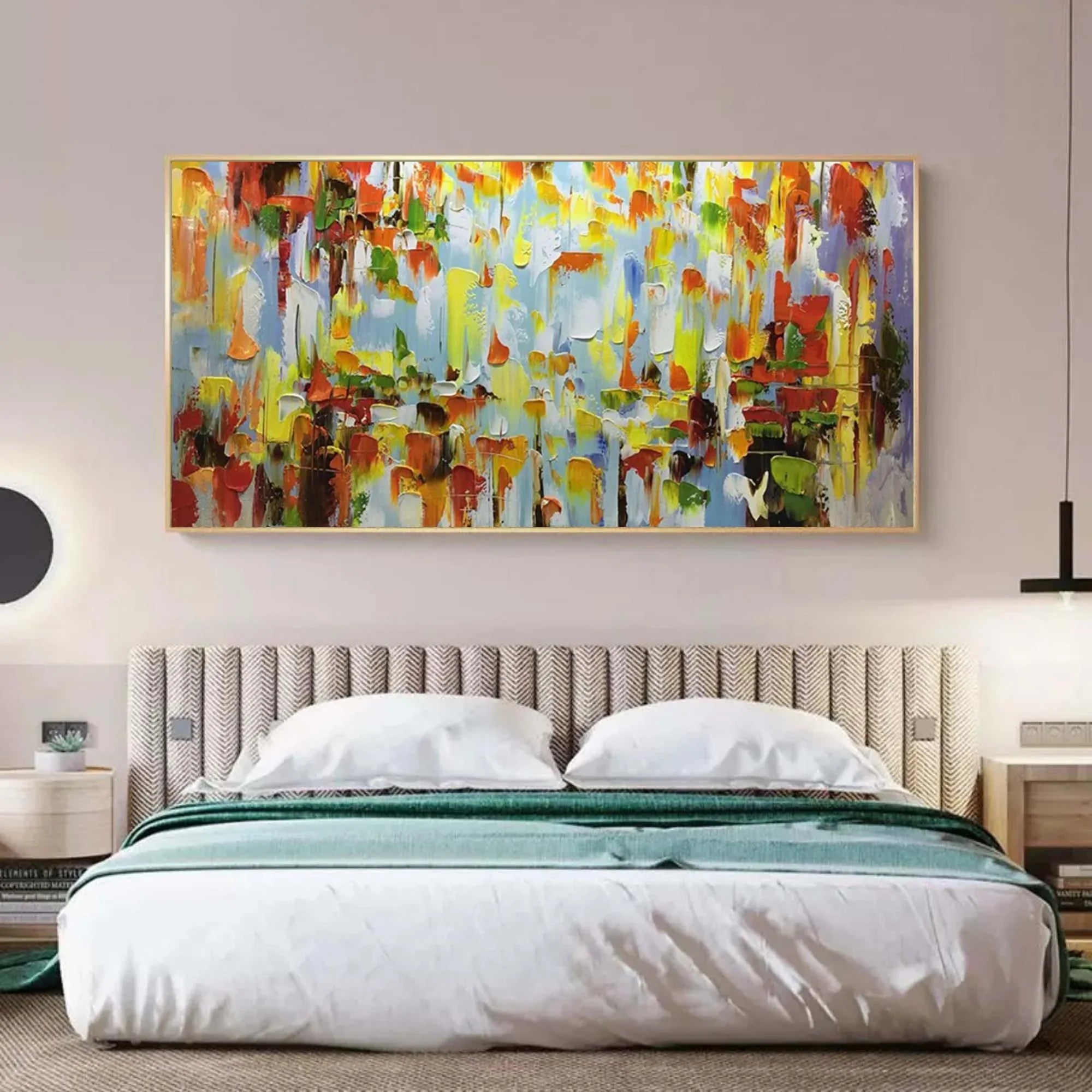 Color Symphony - Hand Drawn Thick Painted Abstract Colored Block Surface Oil Wall Art - artextured