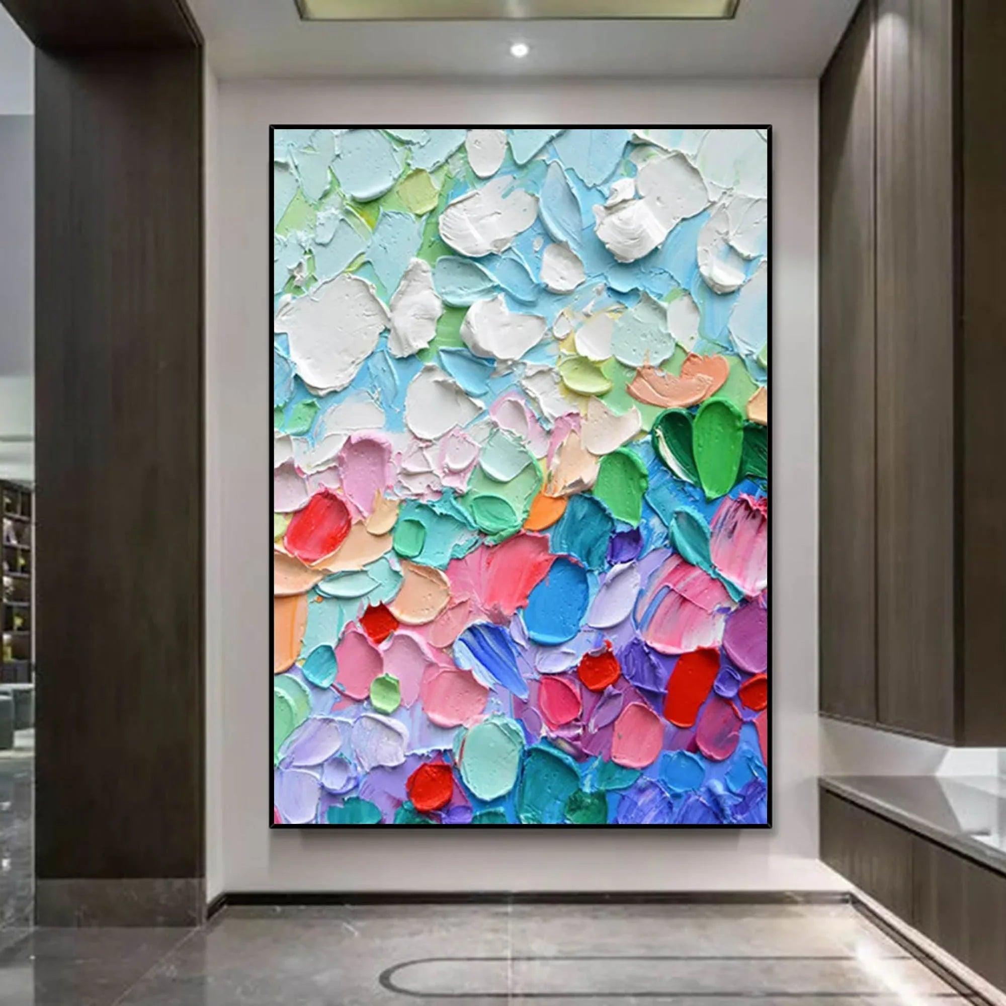 Vibrant Color Symphony-Hand drawn Multi color Texture Stereoscopic Wall Art - artextured
