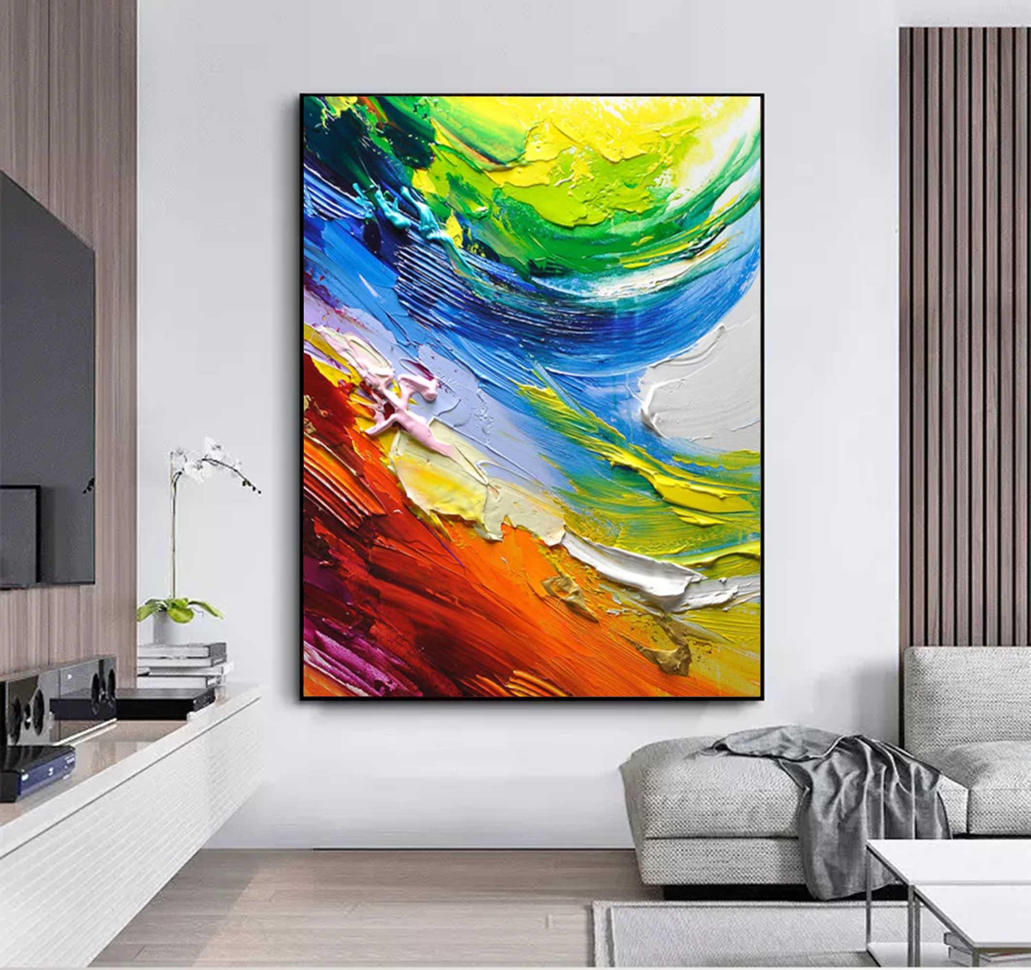 Color Symphony - Multi Color Vortex Abstract Texture Wall Art - artextured