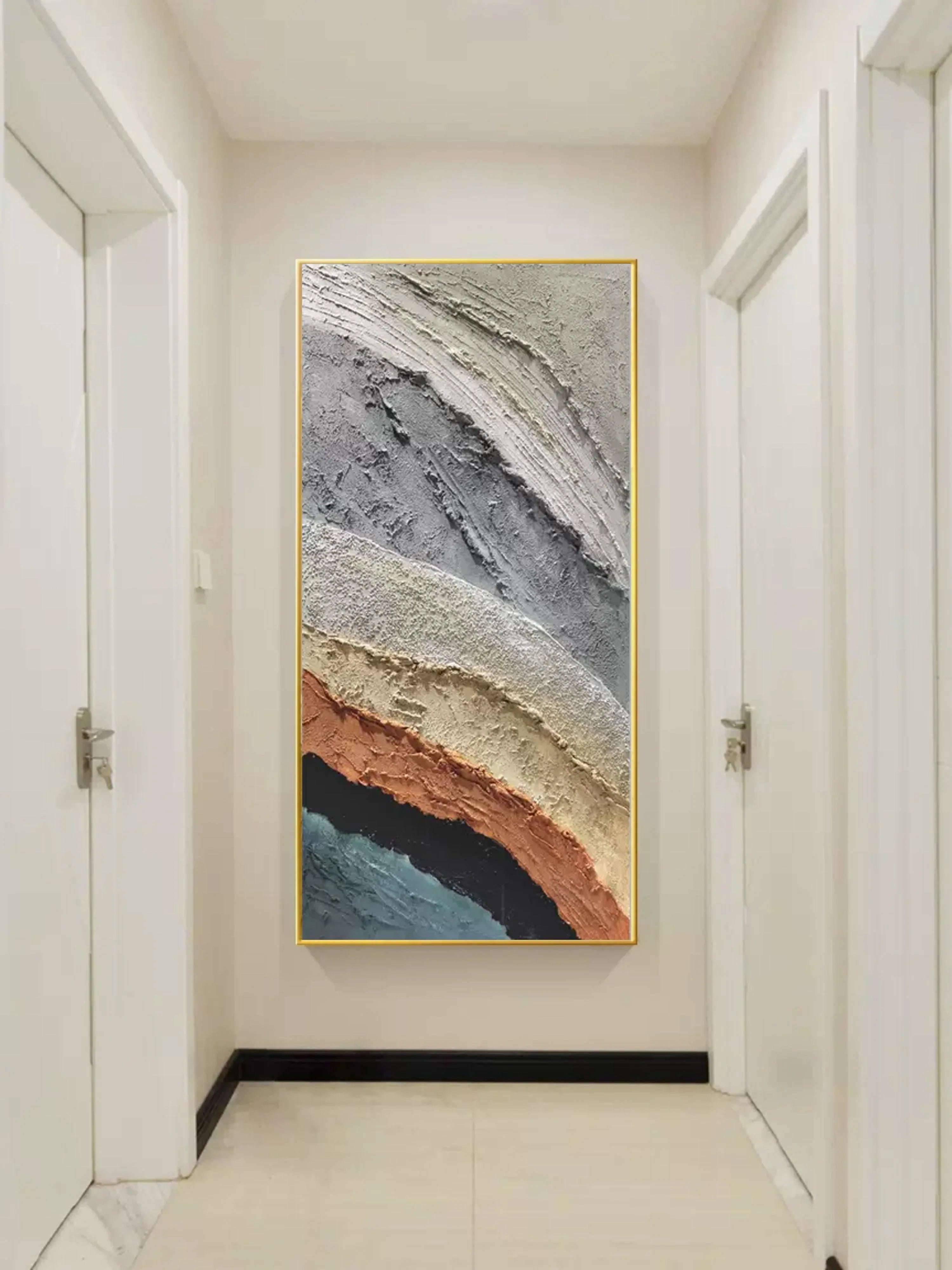 Layered Earth Textured Art-Modern Minimalist Layered Texture Abstract Wall Art - artextured