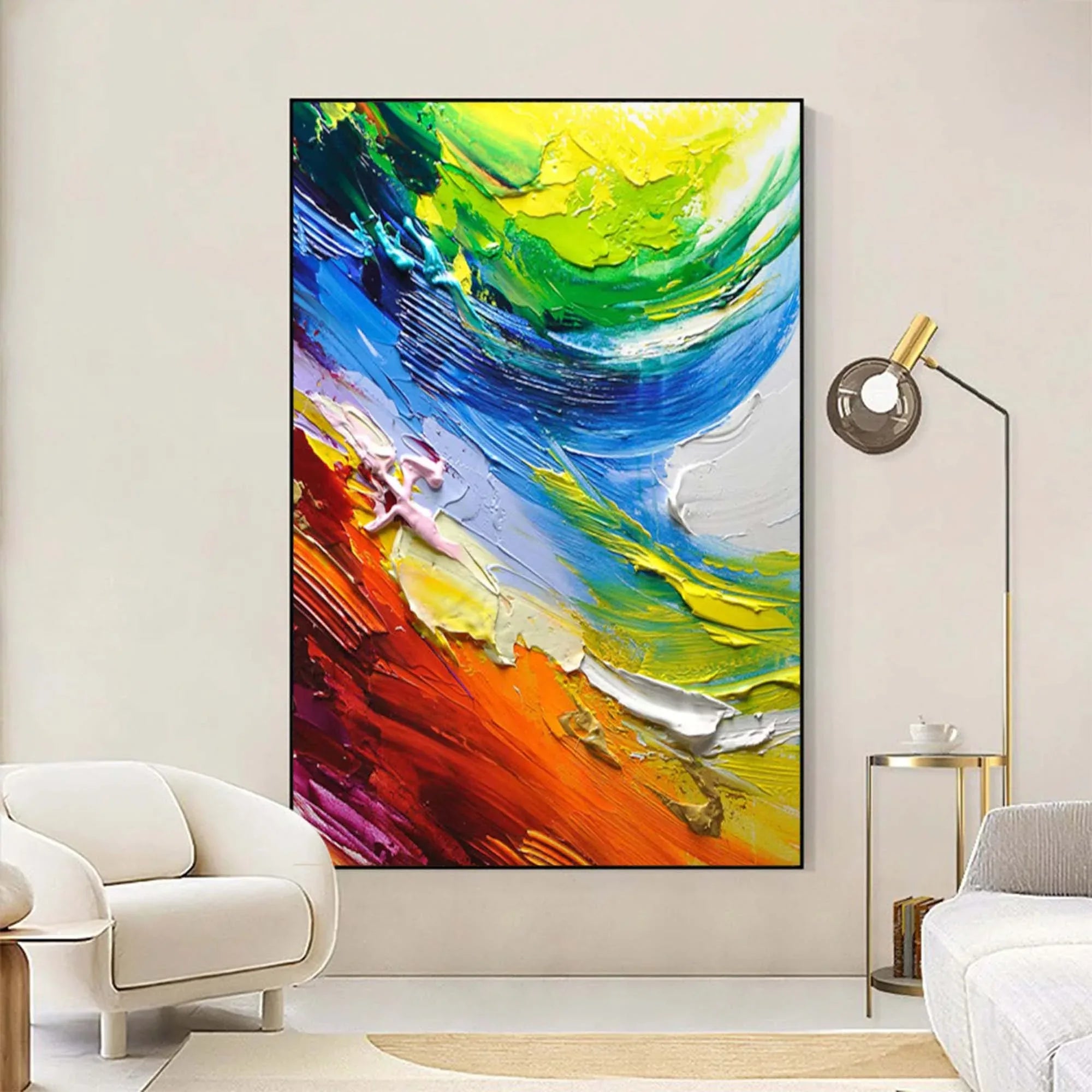 Color Symphony - Multi Color Vortex Abstract Texture Wall Art - artextured