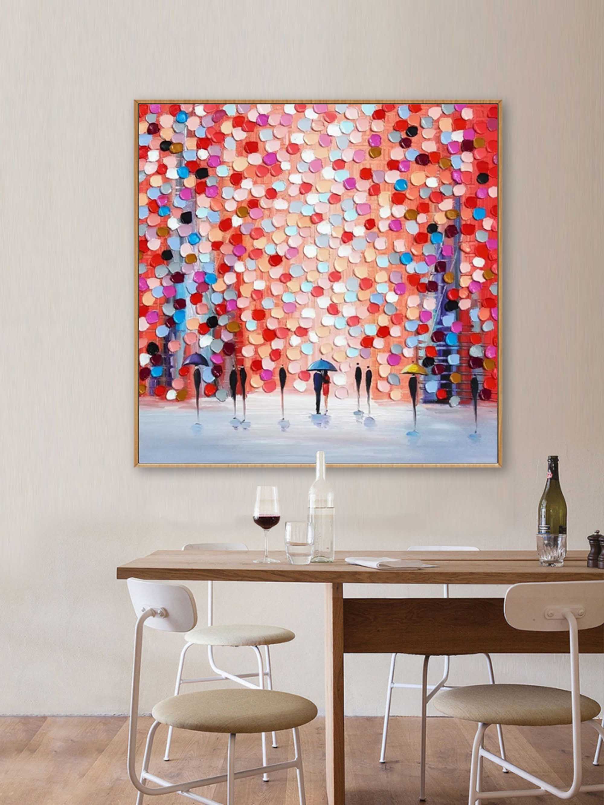 Rain of Colors - Abstract Figurative Painting
