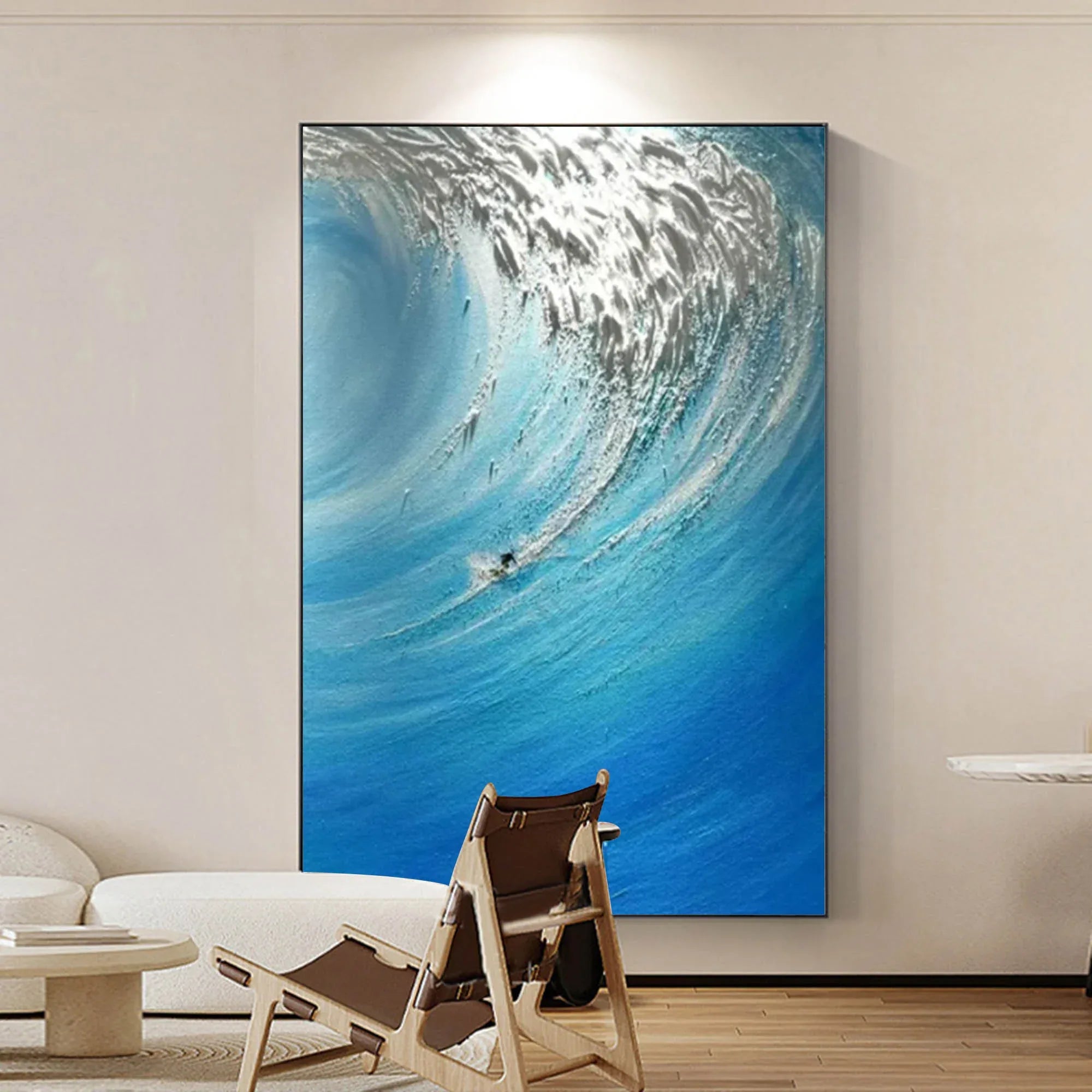 Ocean's Fury - Hand drawn 3D Wave Surfing Texture Wall Art - artextured
