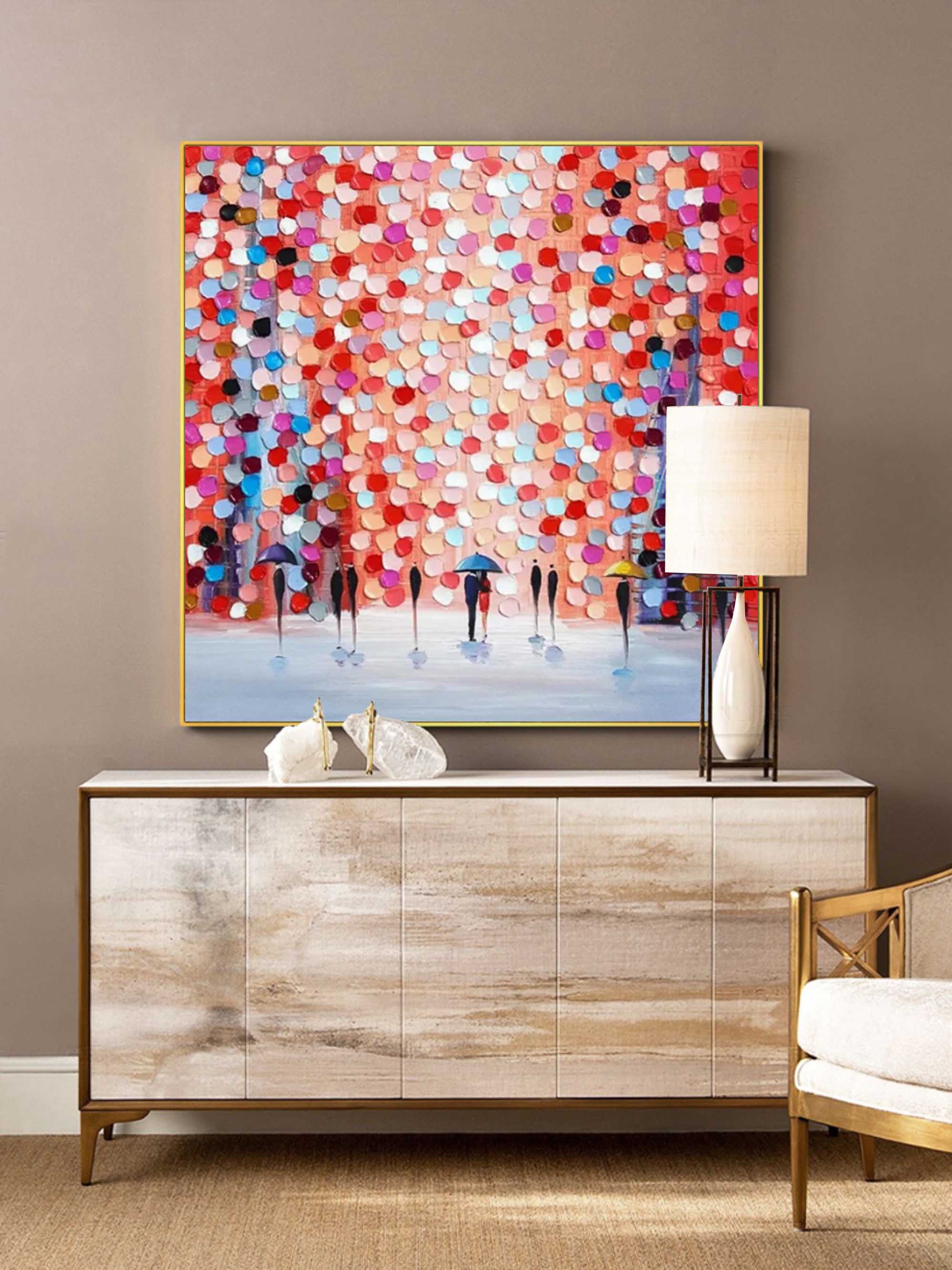 Rain of Colors - Abstract Figurative Painting