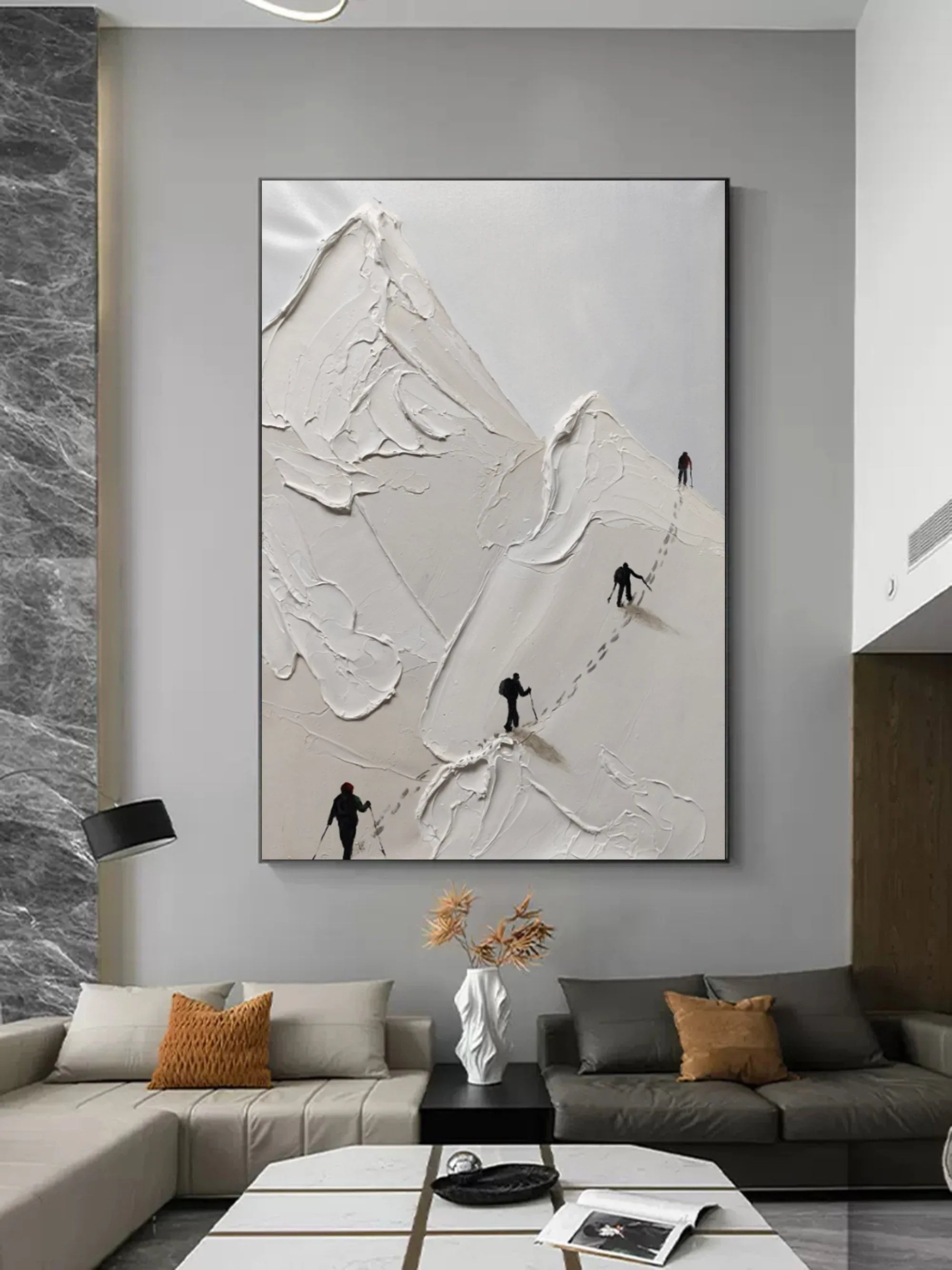 Path to the Summit-Vertical 3D Climbing Abstract Wall Art - artextured