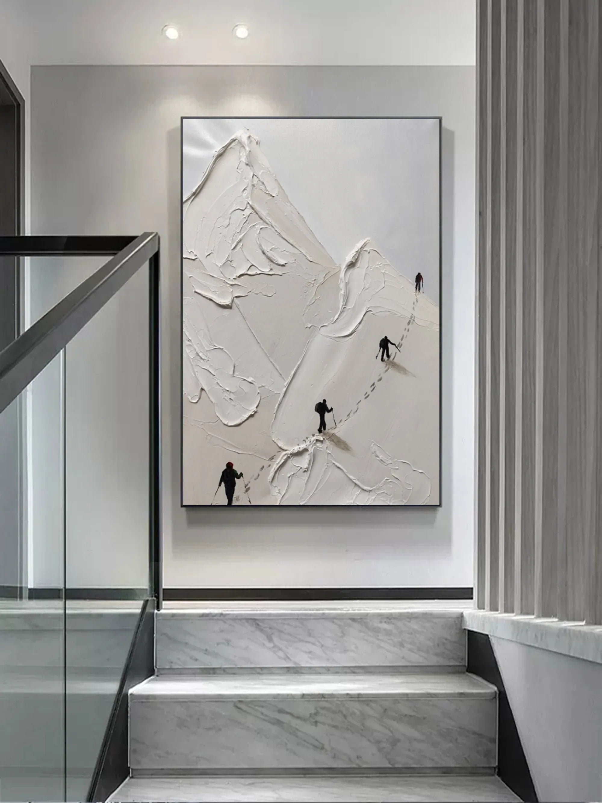 Path to the Summit-Vertical 3D Climbing Abstract Wall Art - artextured